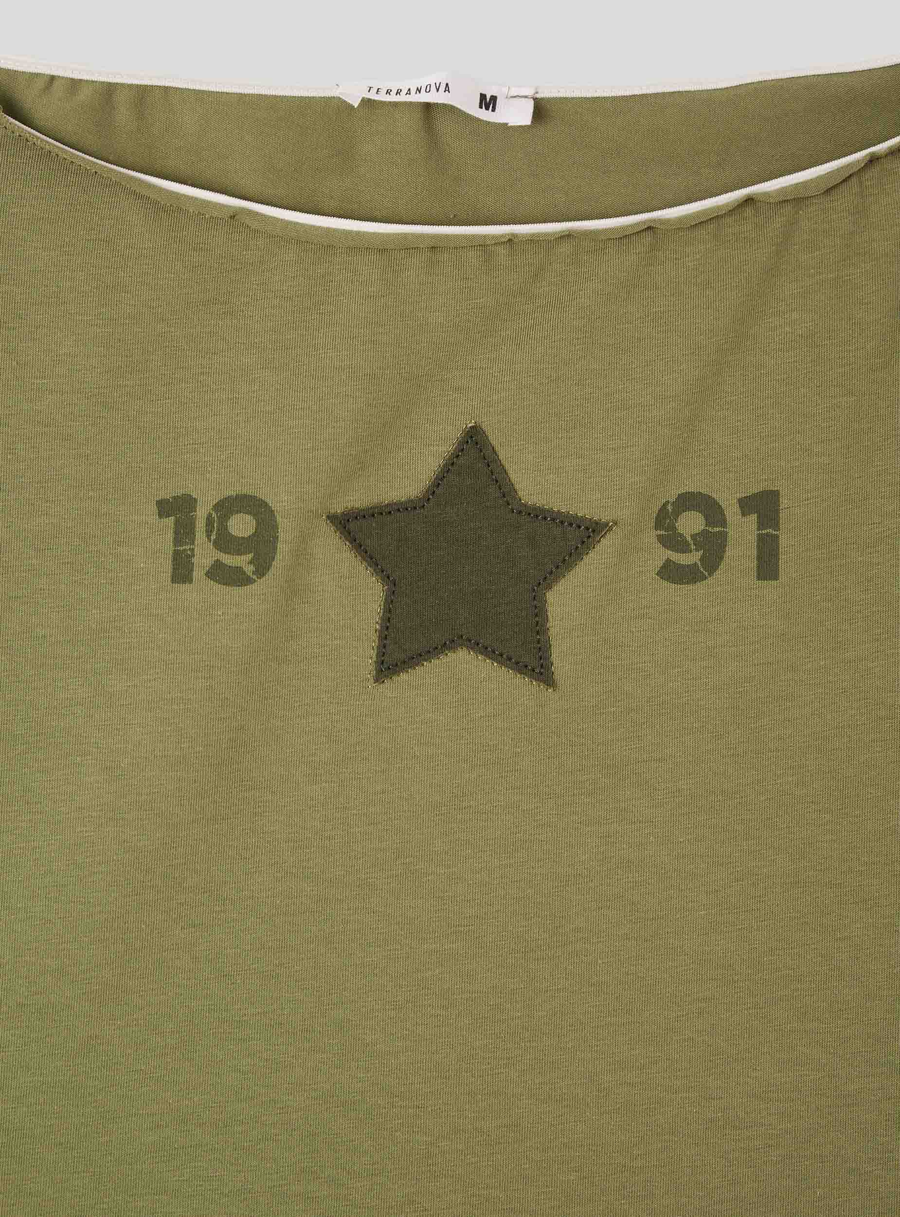 T-shirt ampia con spalle scoperte - Image 5