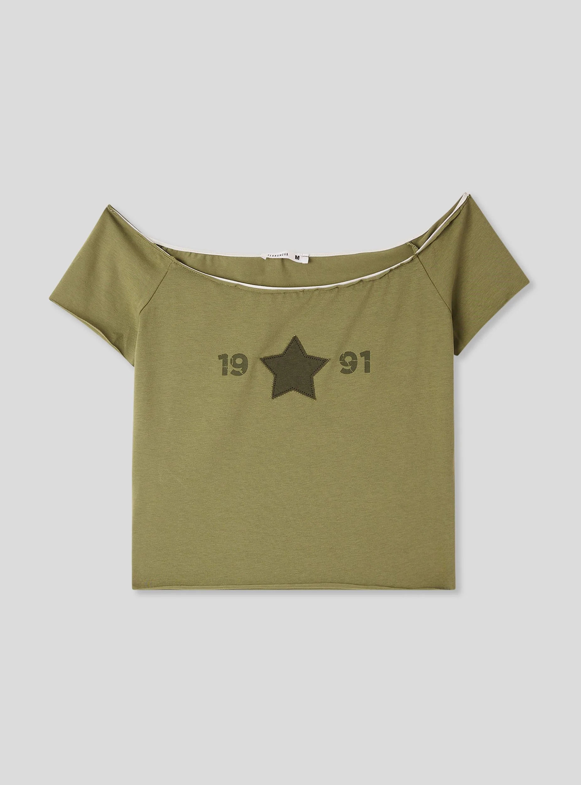 T-shirt ampia con spalle scoperte - Image 7