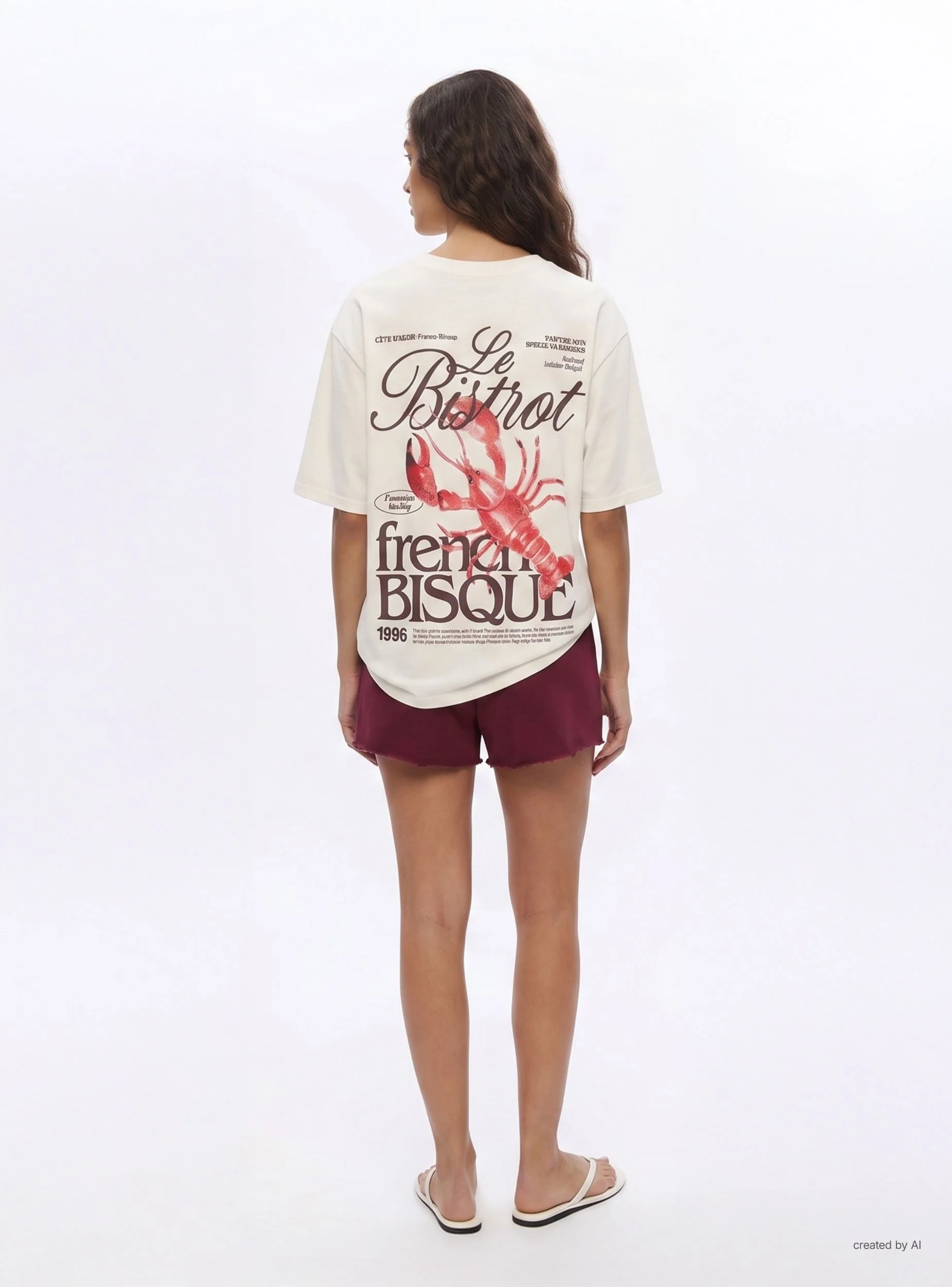 T-shirt ampia con stampa aragosta retro - Image 4