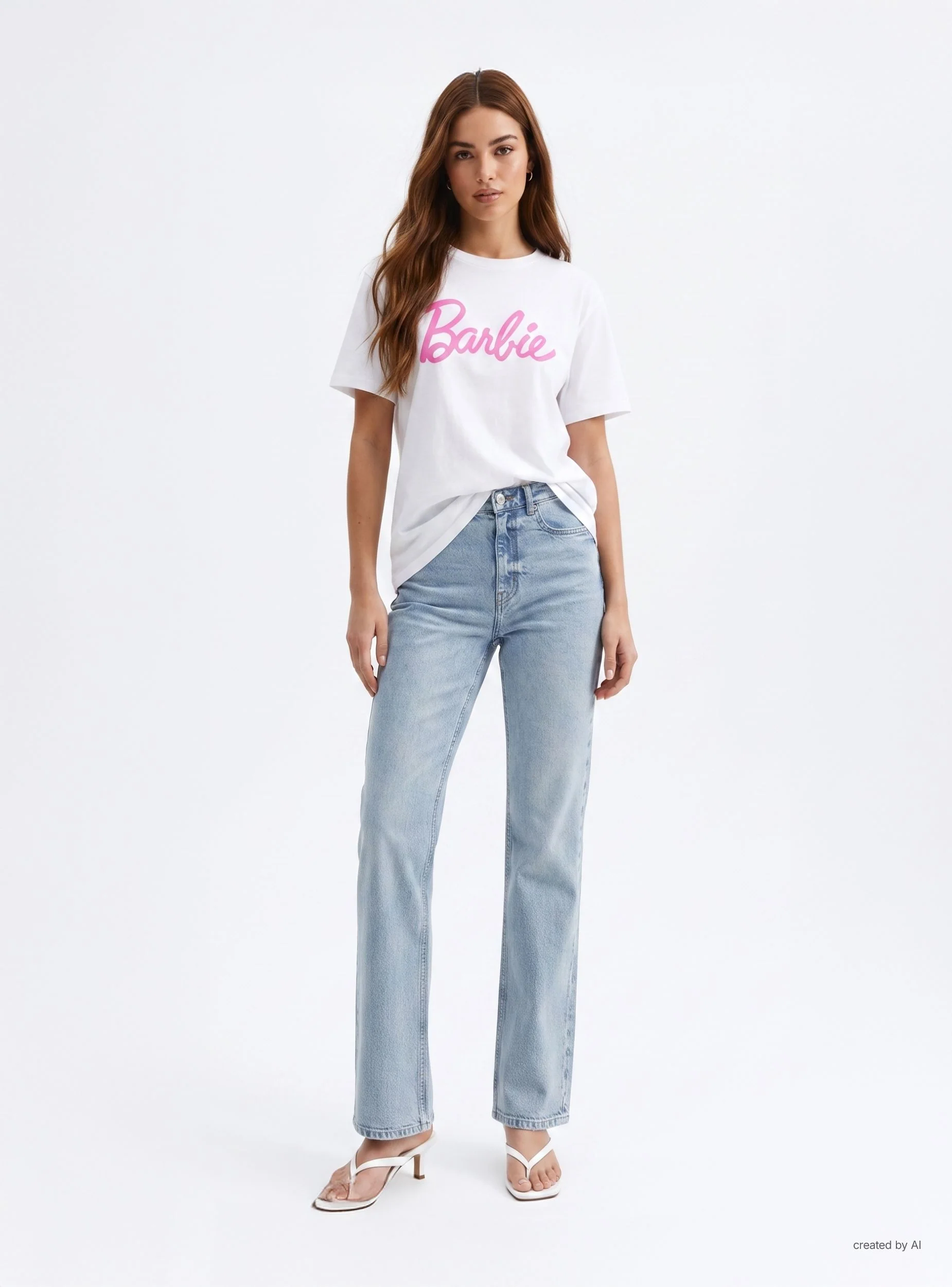 T-shirt ampia con stampa Barbie®