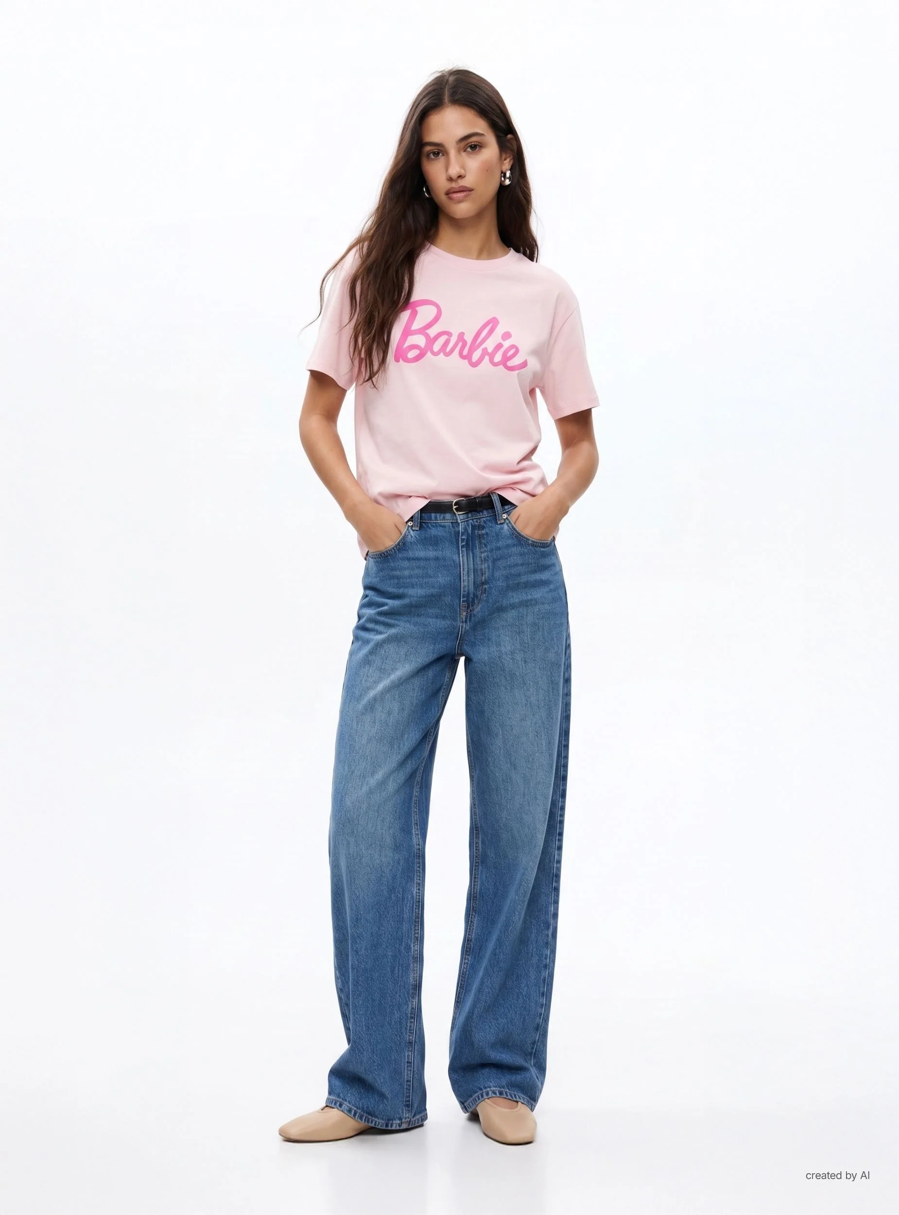 T-shirt ampia con stampa Barbie®