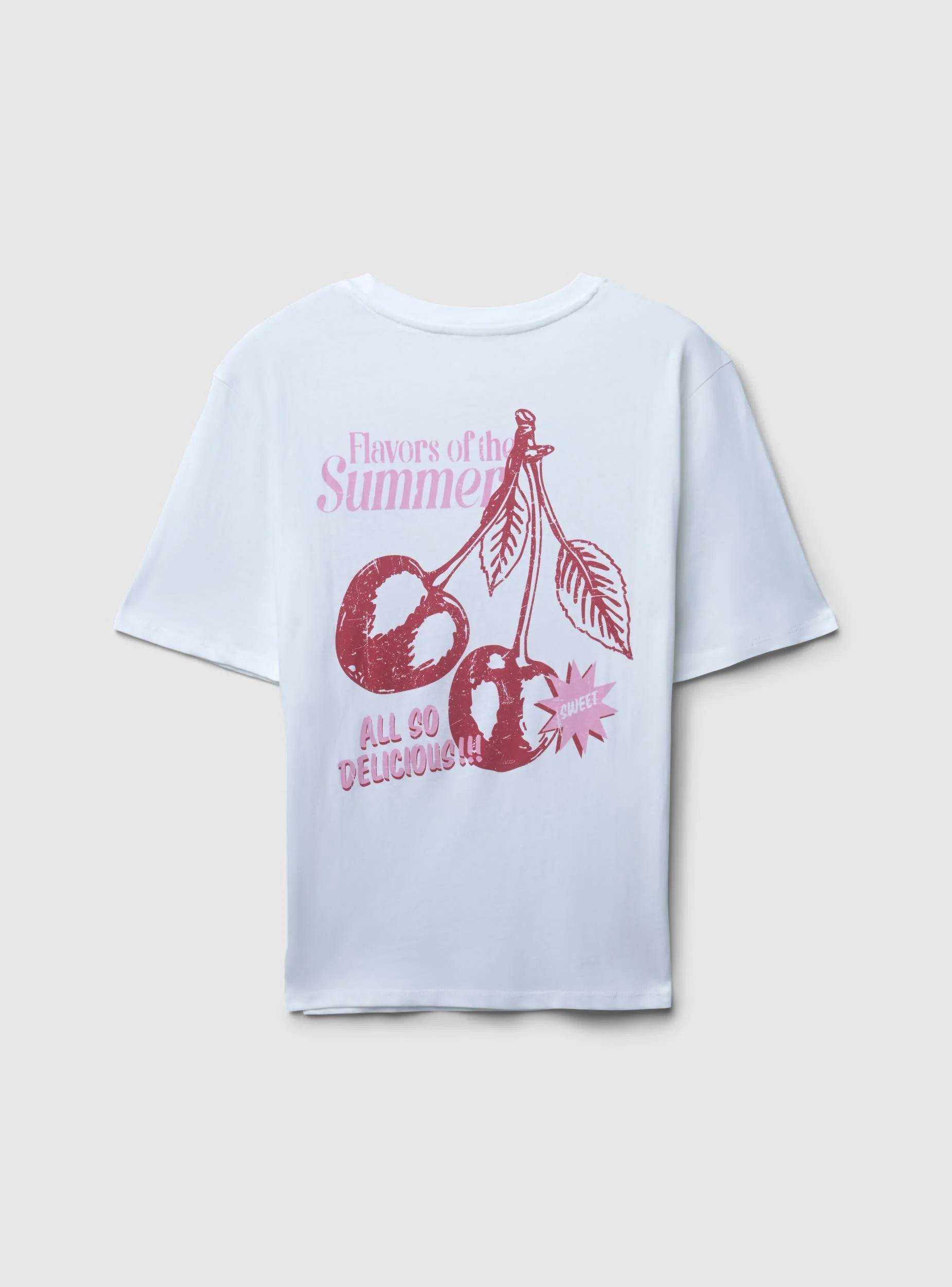 T-shirt ampia con stampa ciliegie fronte/retro - Image 5