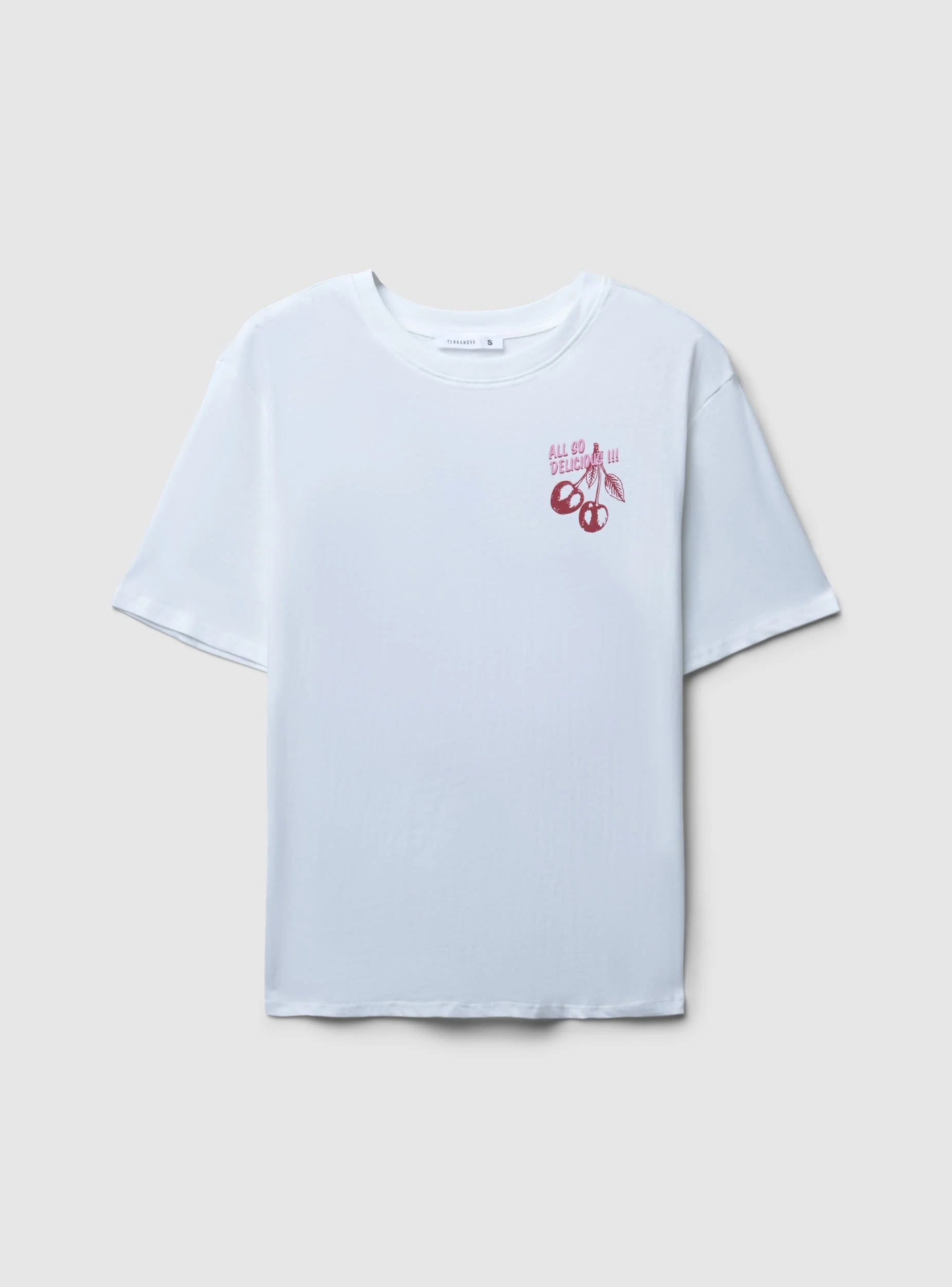 T-shirt ampia con stampa ciliegie fronte/retro - Image 6