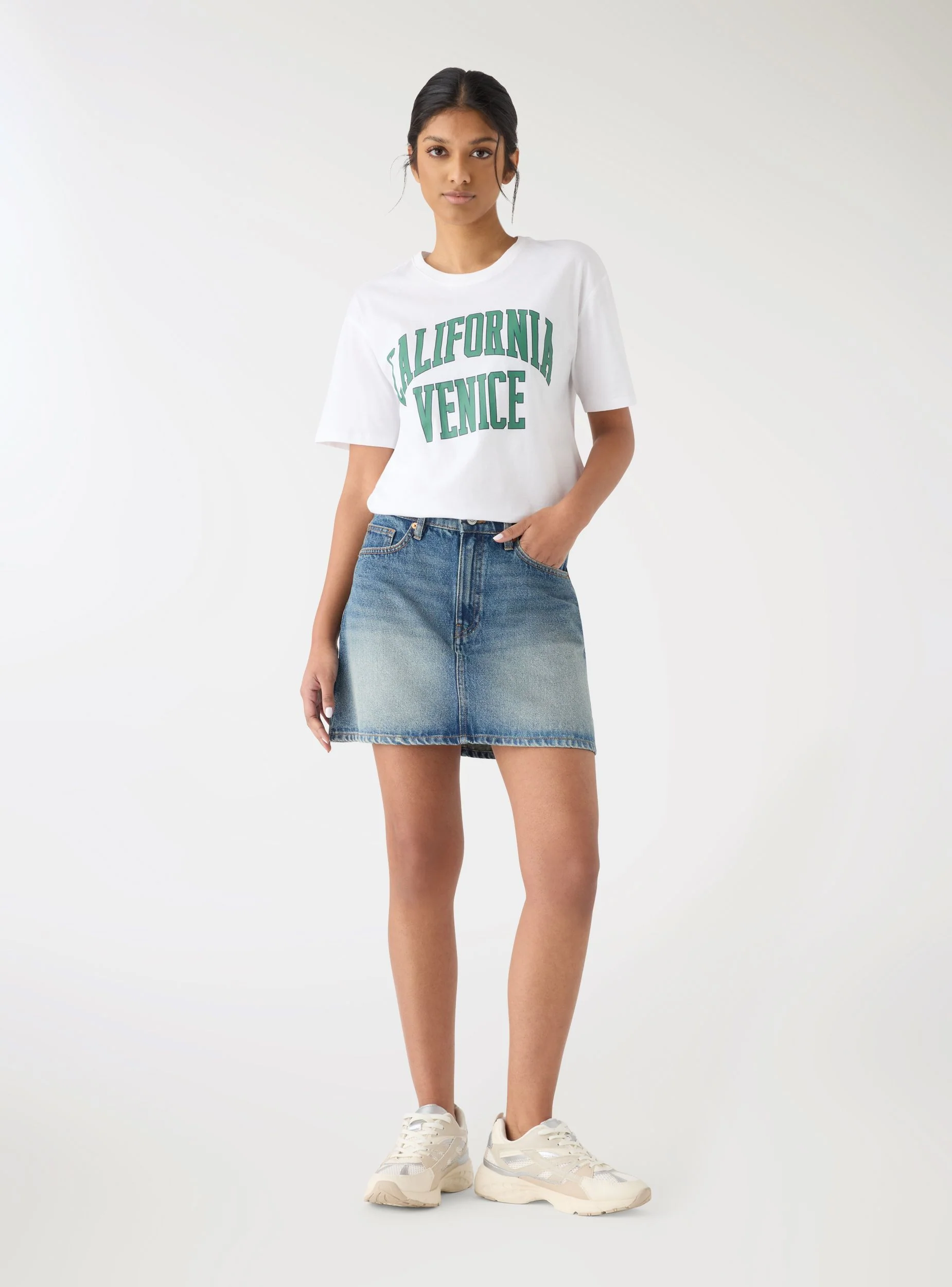 T-shirt ampia con stampa college - Image 2