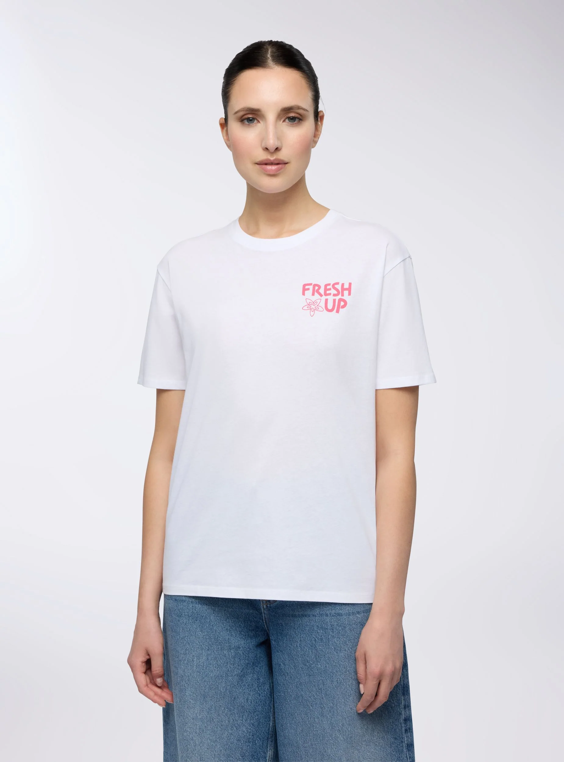 T-shirt ampia con stampa drink fronte/retro - Image 2