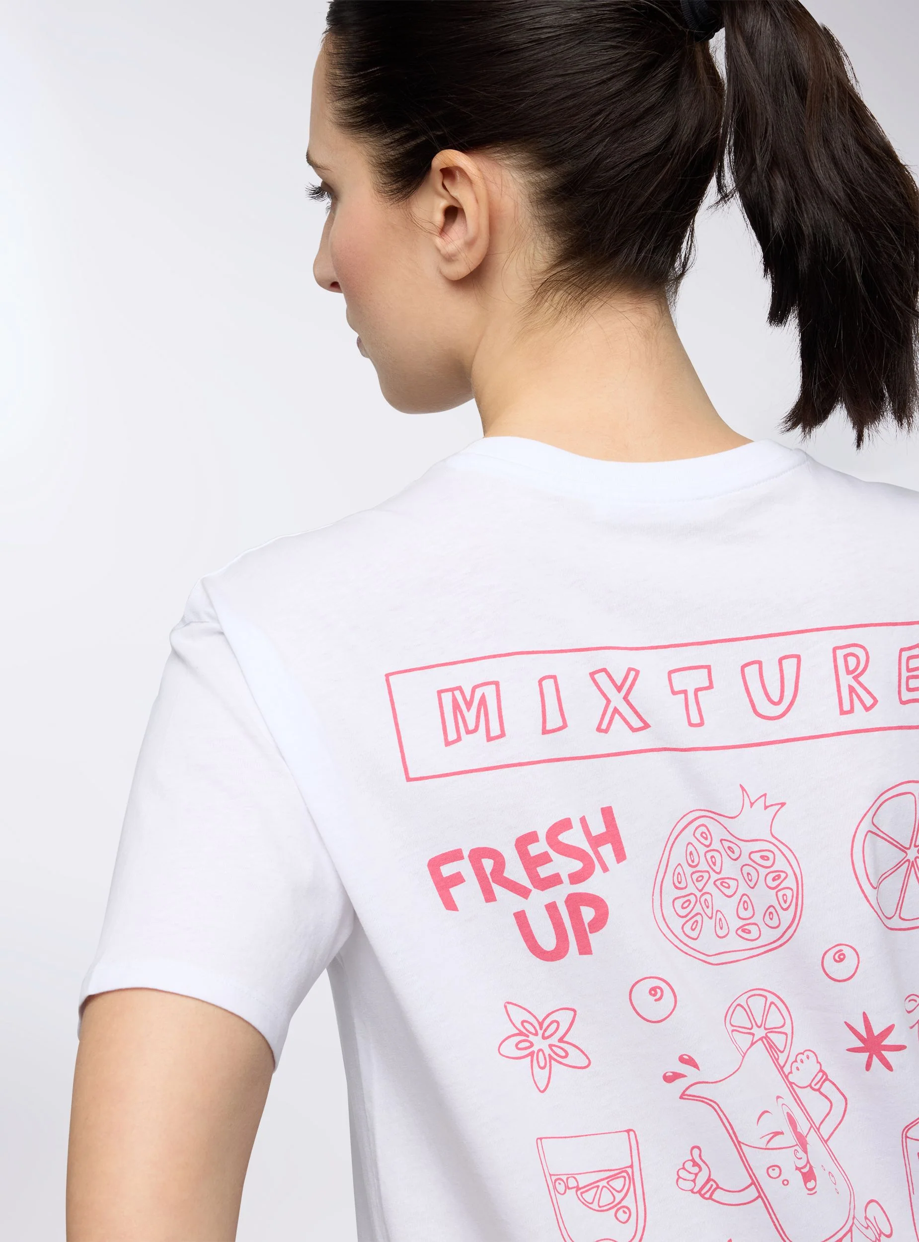 T-shirt ampia con stampa drink fronte/retro - Image 3
