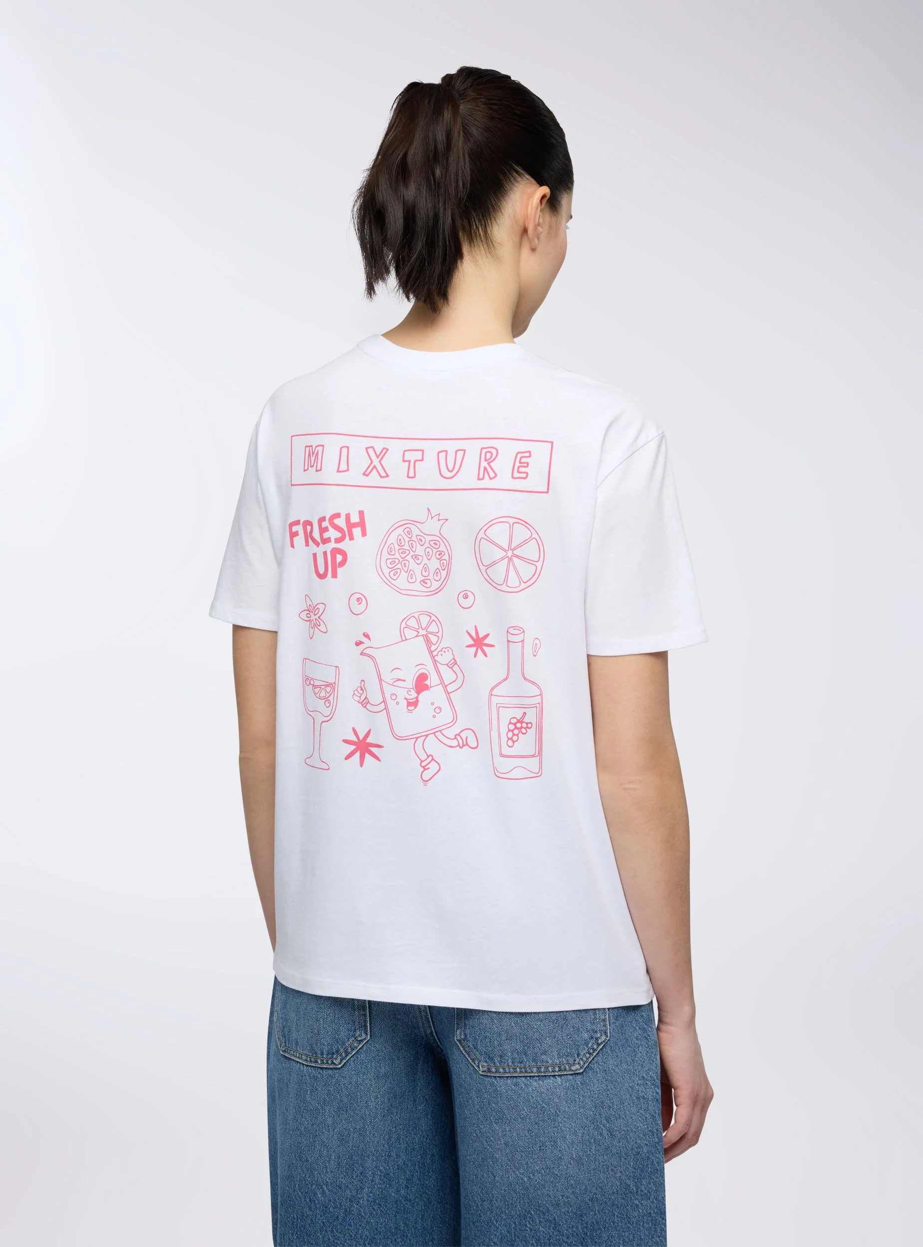 T-shirt ampia con stampa drink fronte/retro - Image 4