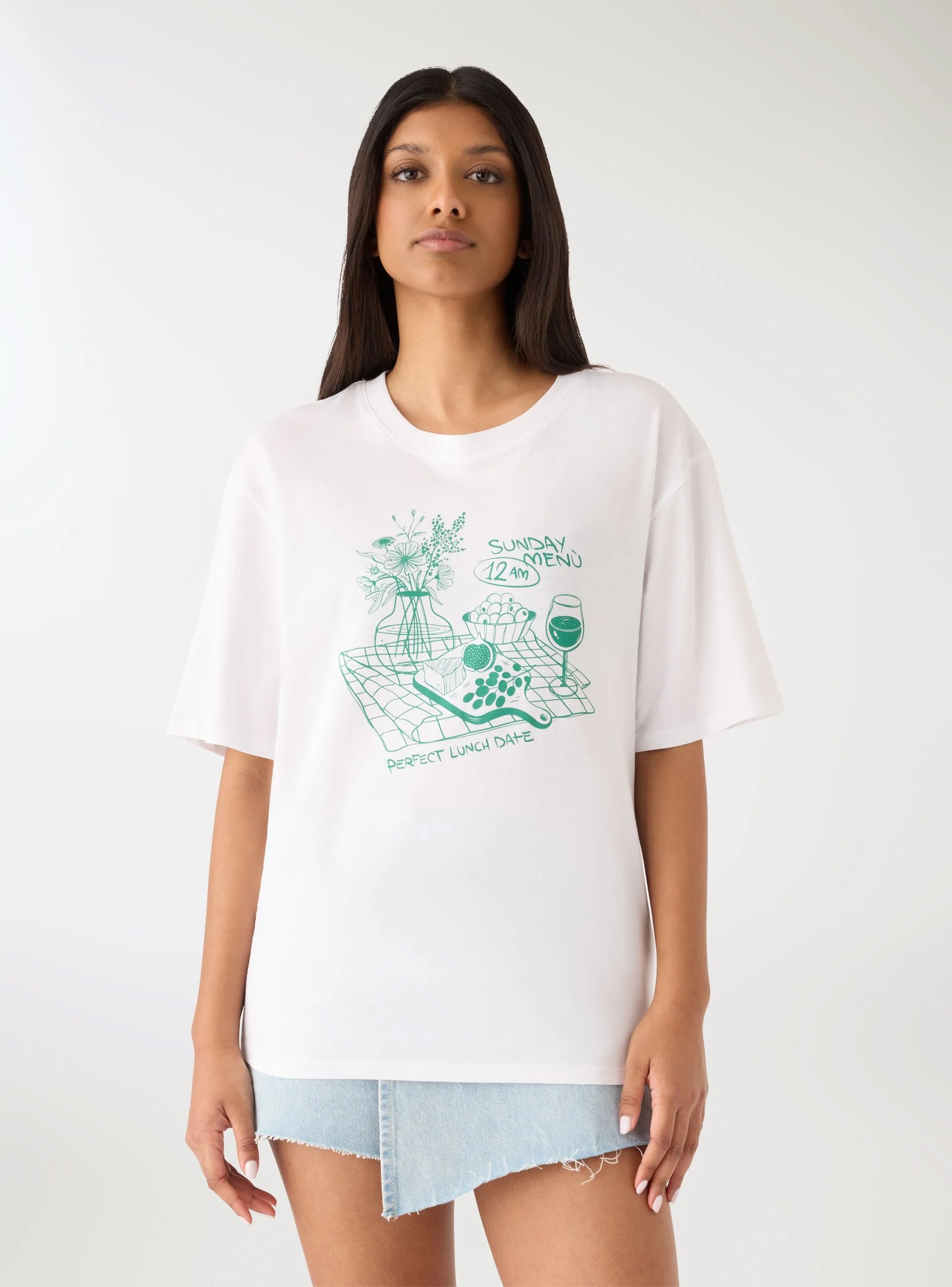 T-shirt ampia con stampa food - Image 2