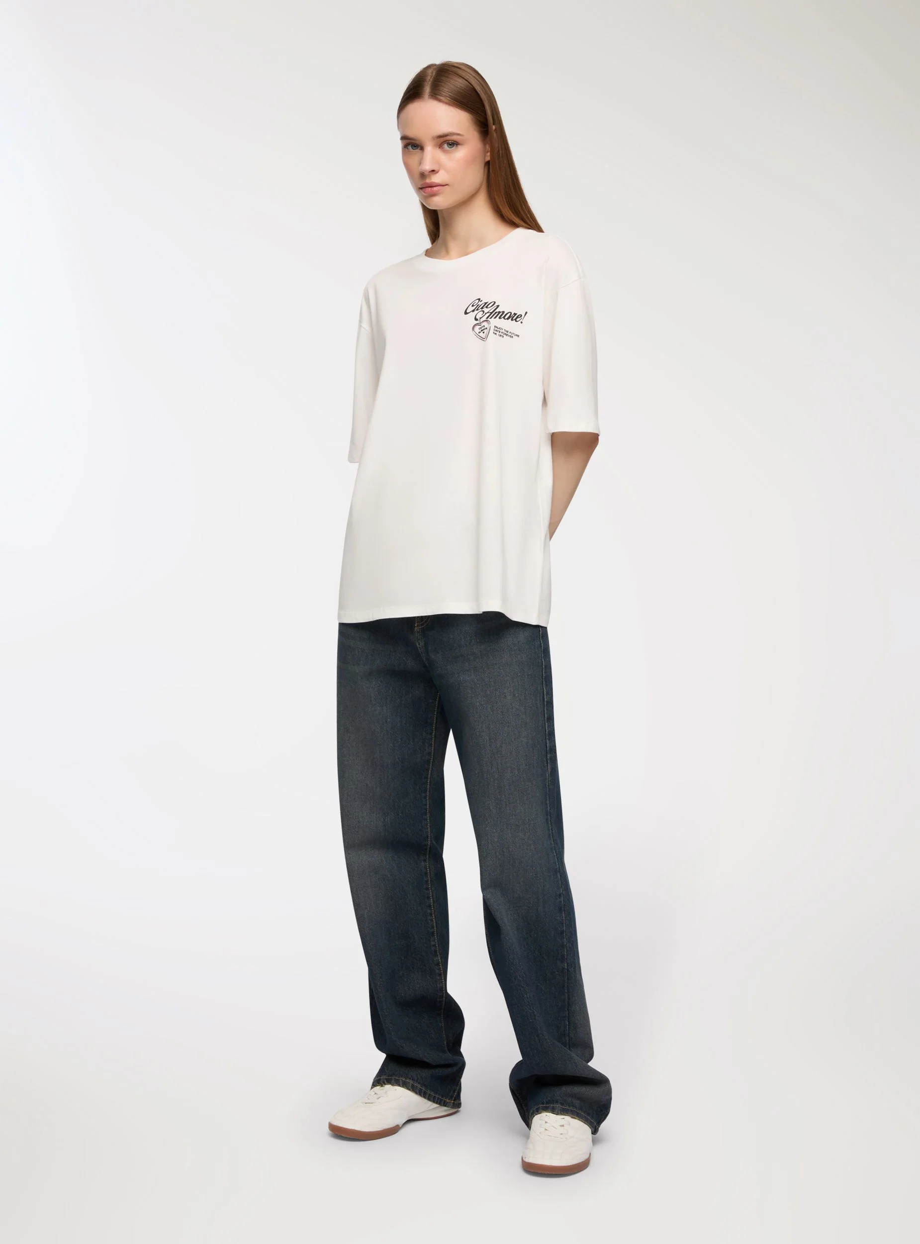 T-shirt ampia con stampa fronte/retro - Image 4