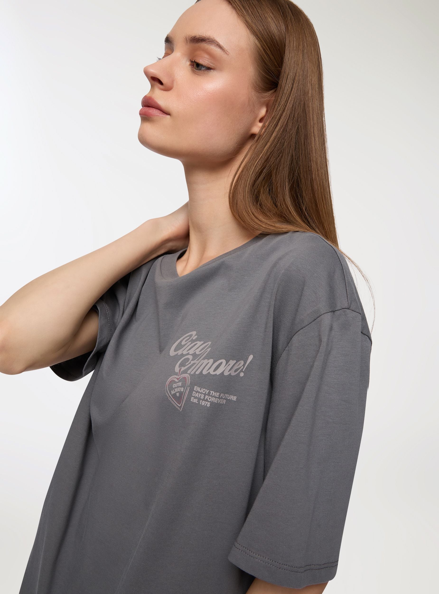 T-shirt ampia con stampa fronte/retro - Image 2