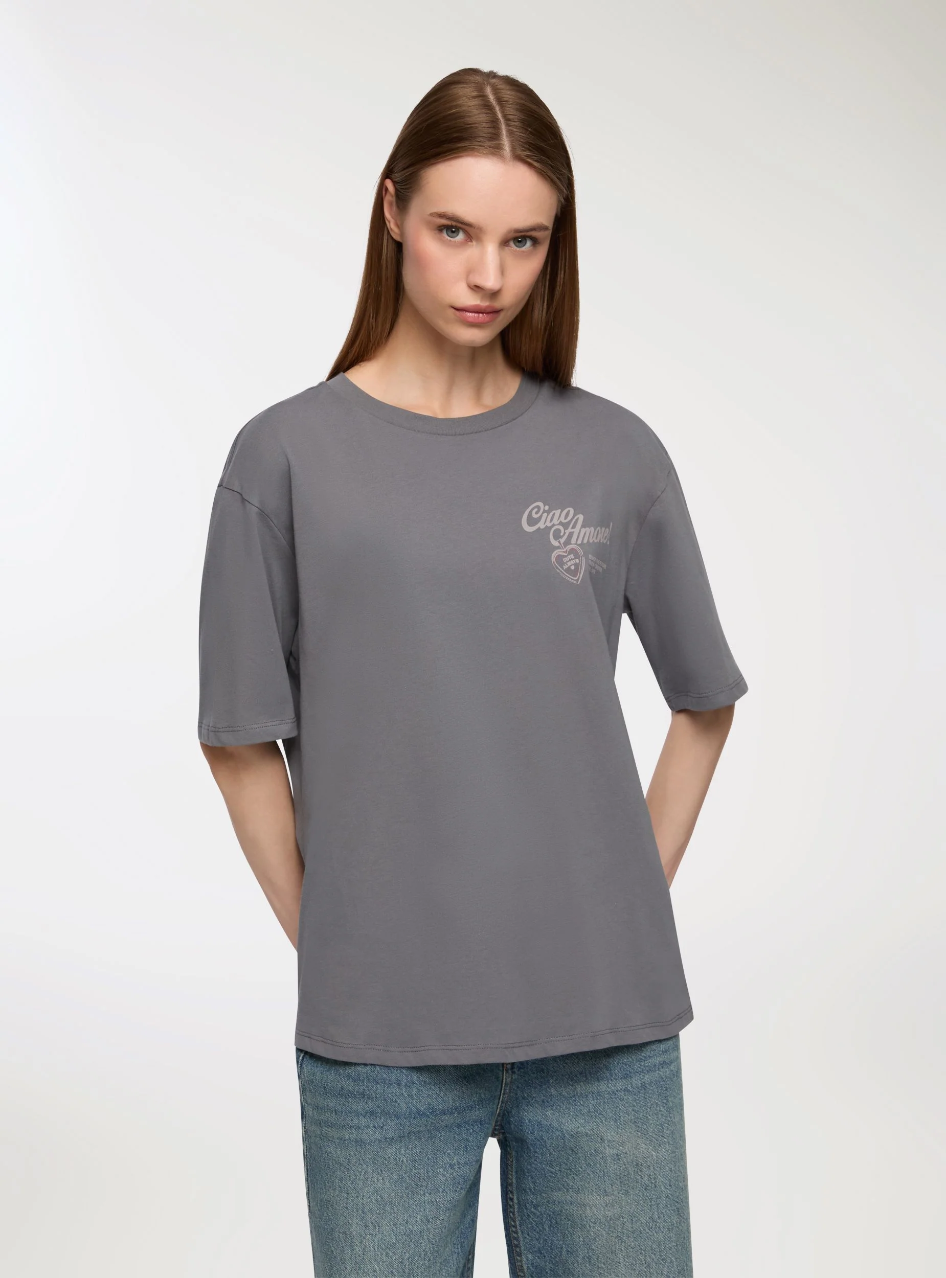 T-shirt ampia con stampa fronte/retro - Image 3