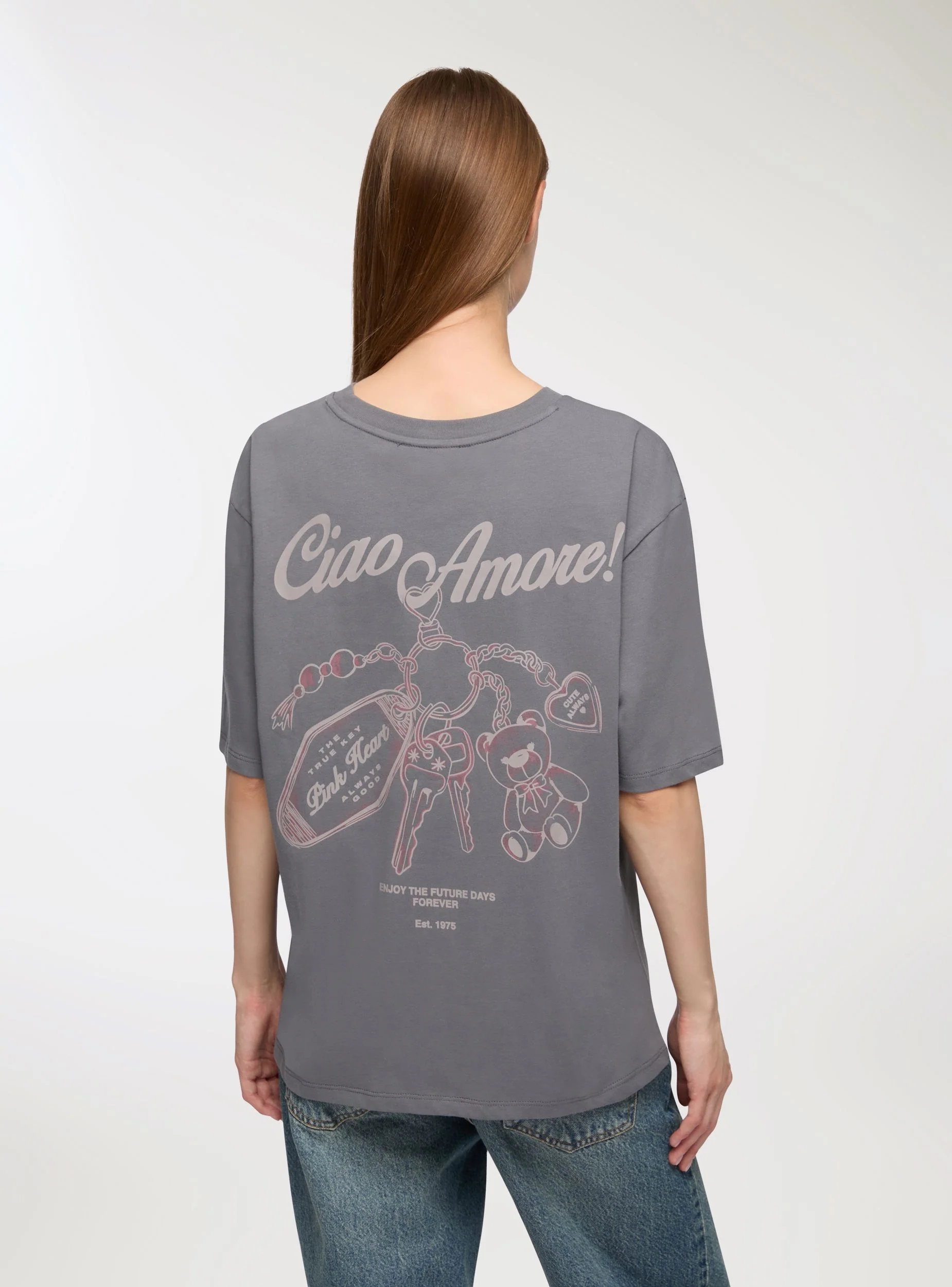 T-shirt ampia con stampa fronte/retro - Image 4