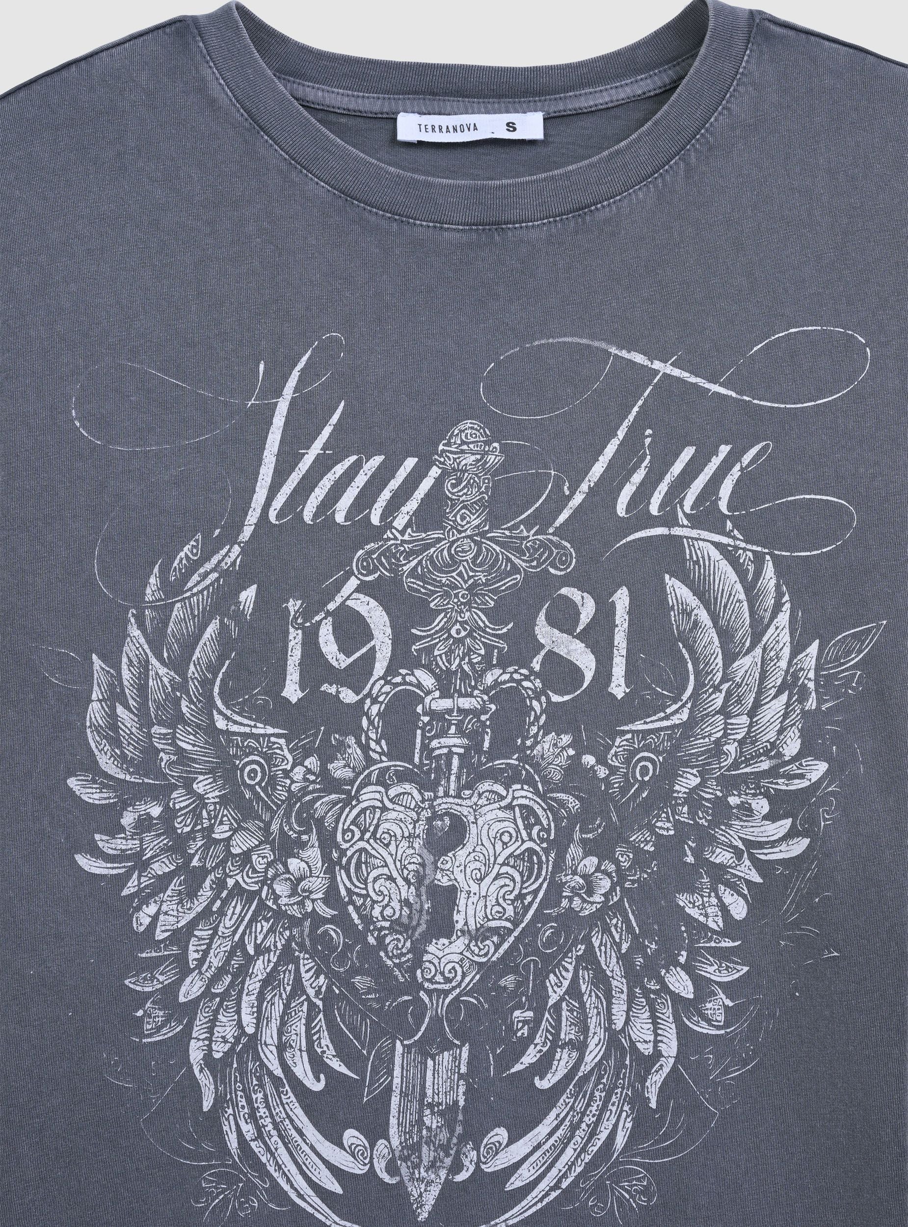 T-shirt ampia con stampa gotica - Image 7