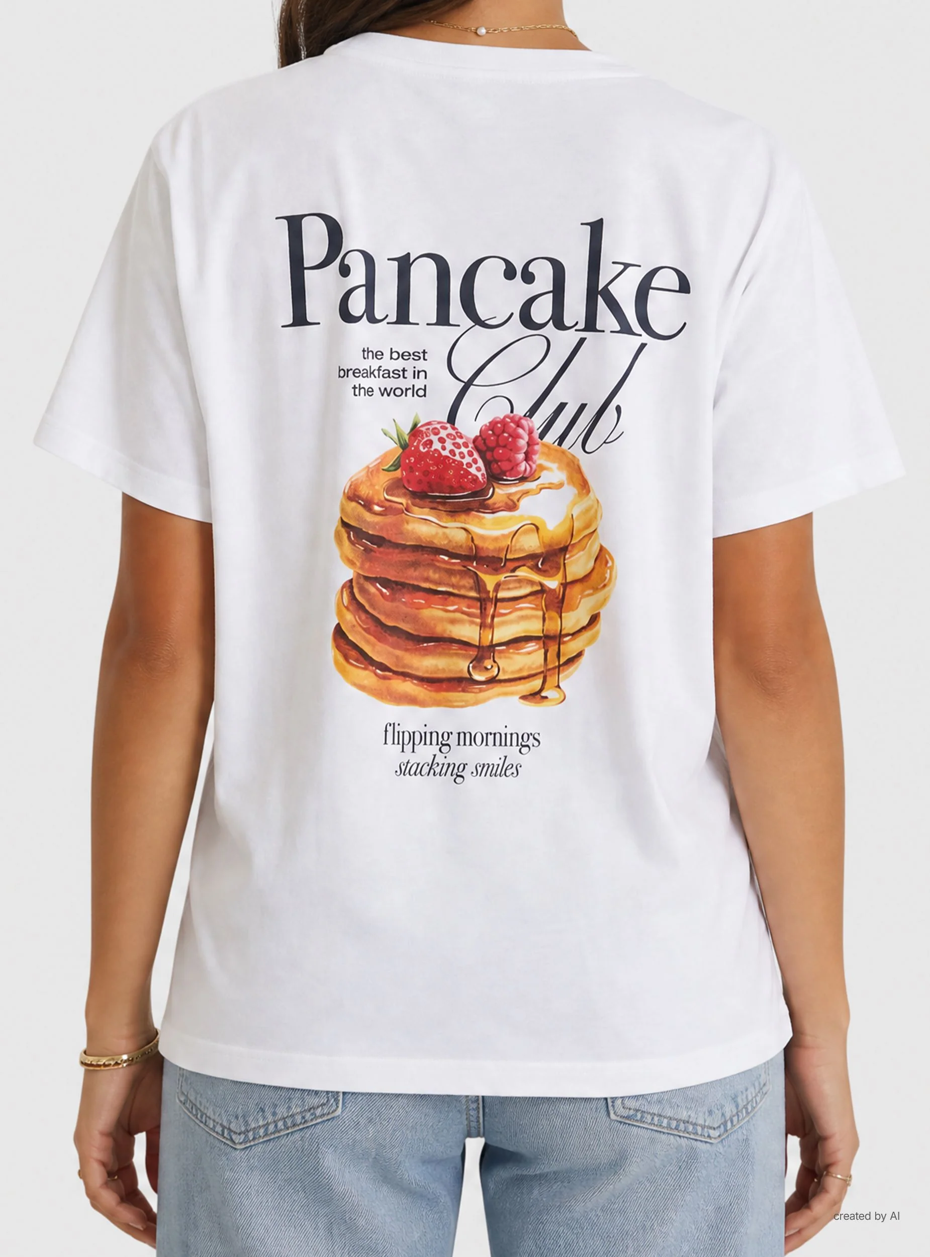 T-shirt ampia con stampa pancake - Image 2