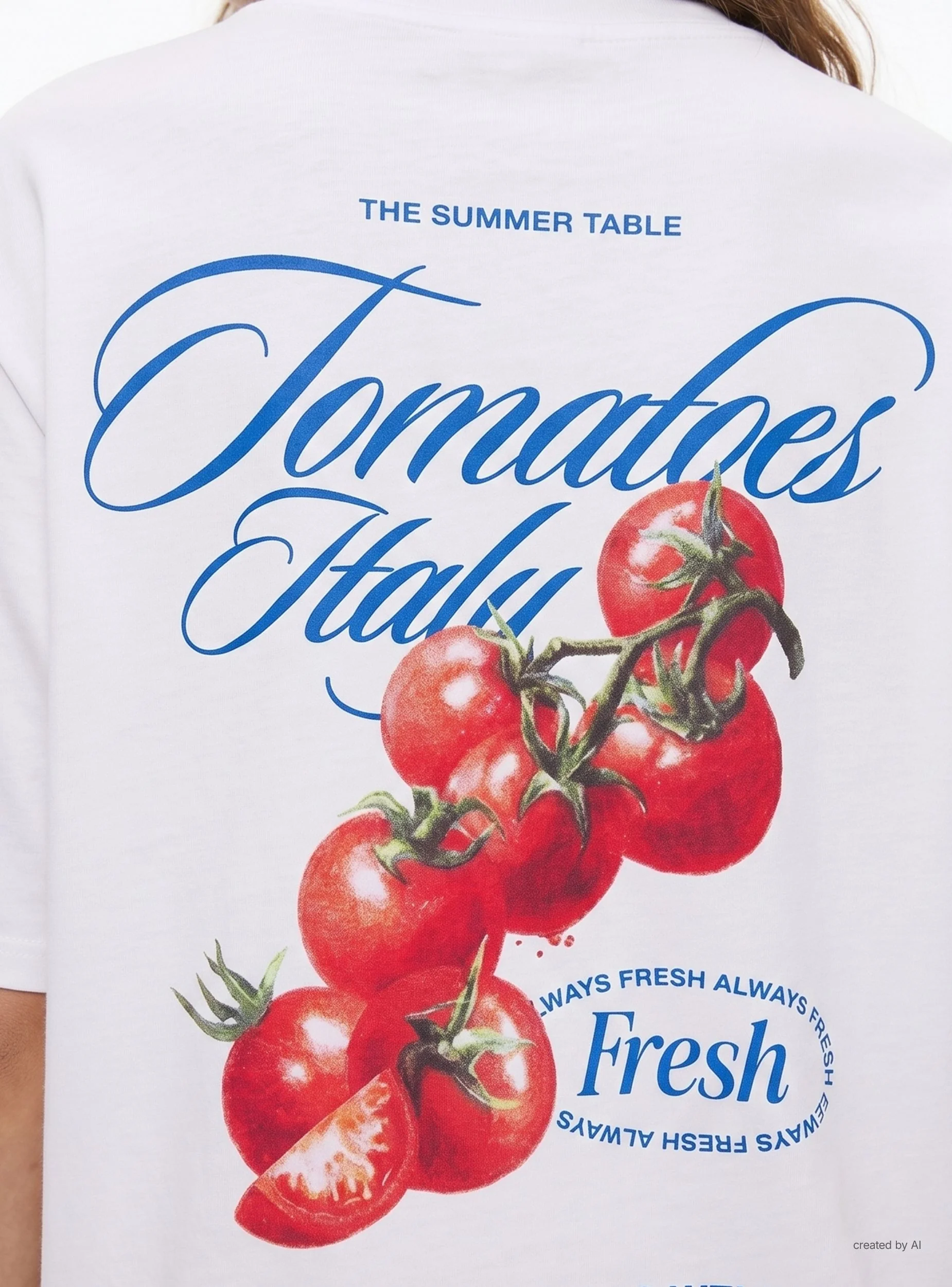 T-shirt ampia con stampa pomodori - Image 3