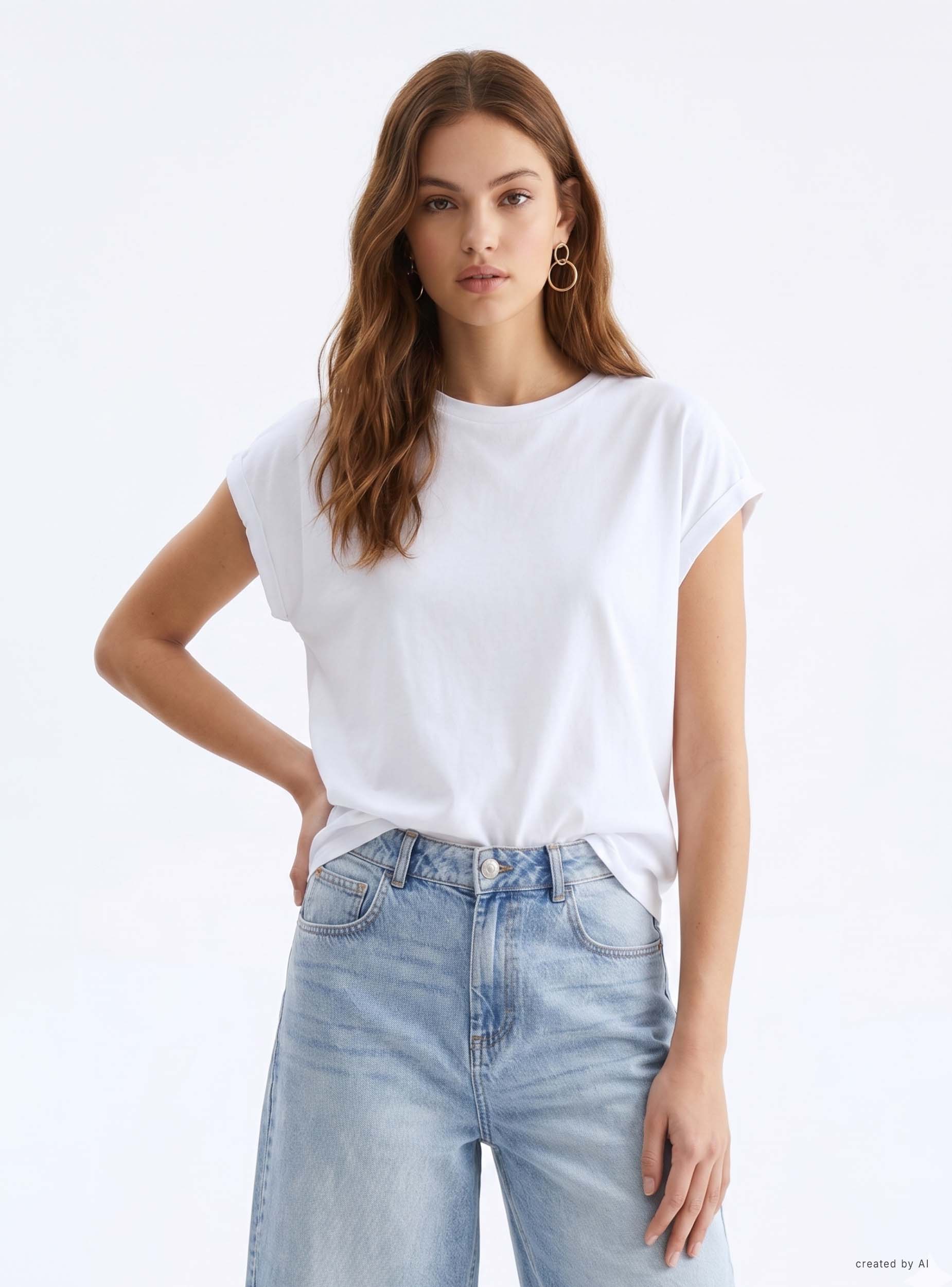T-shirt ampia in viscosa