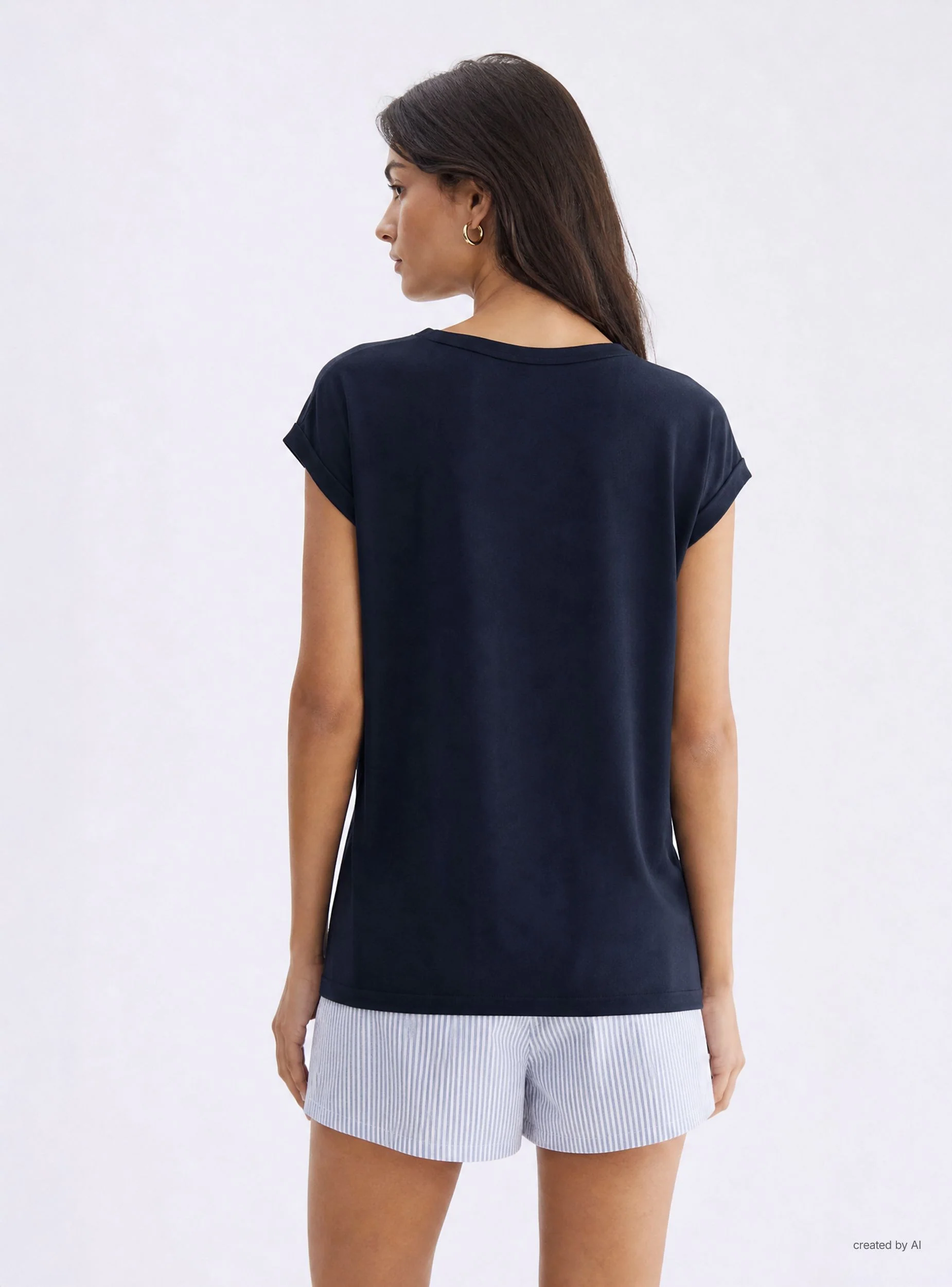 T-shirt ampia in viscosa - Image 3