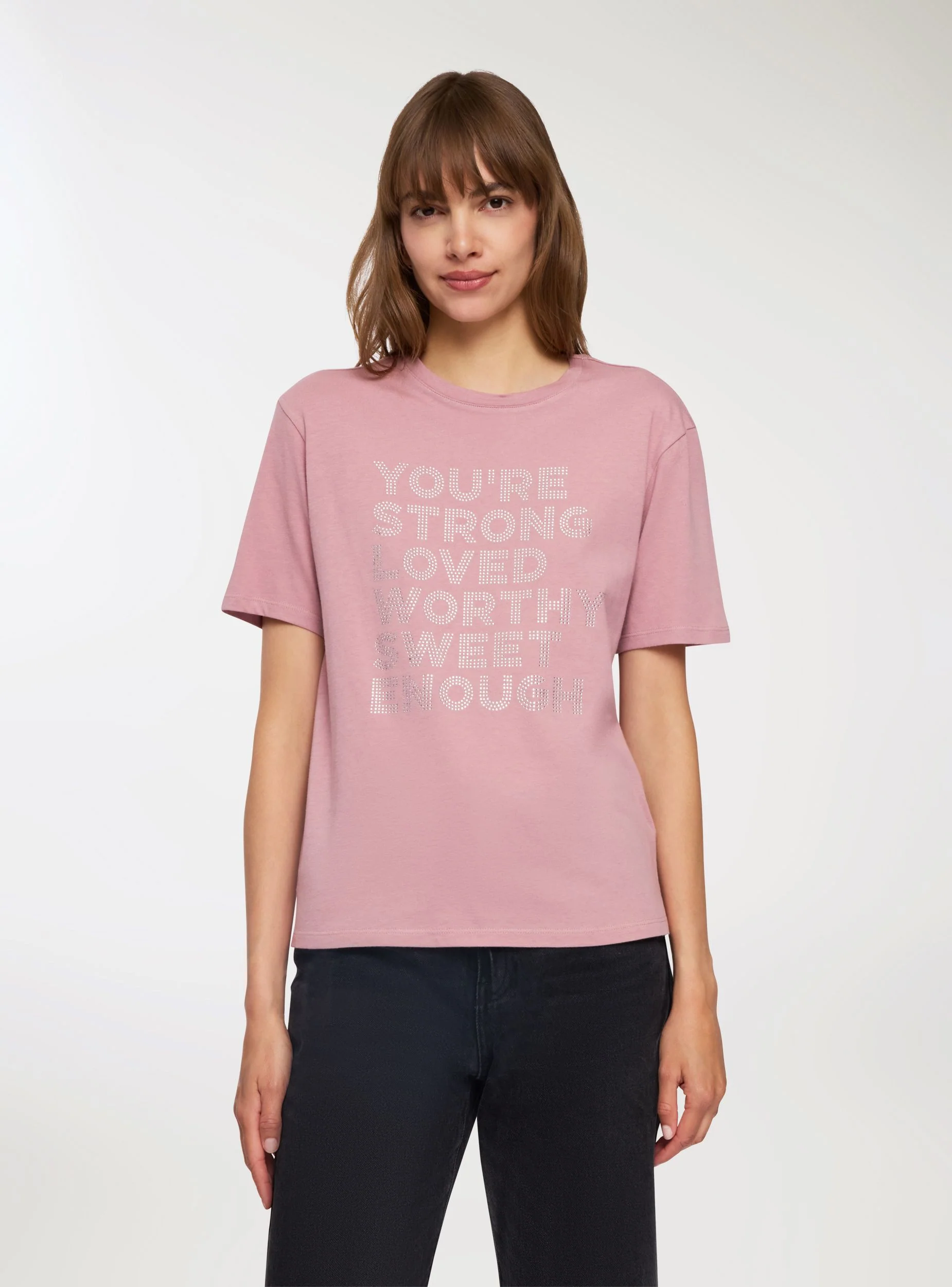 T-shirt ampia scritta luccicante - Image 2