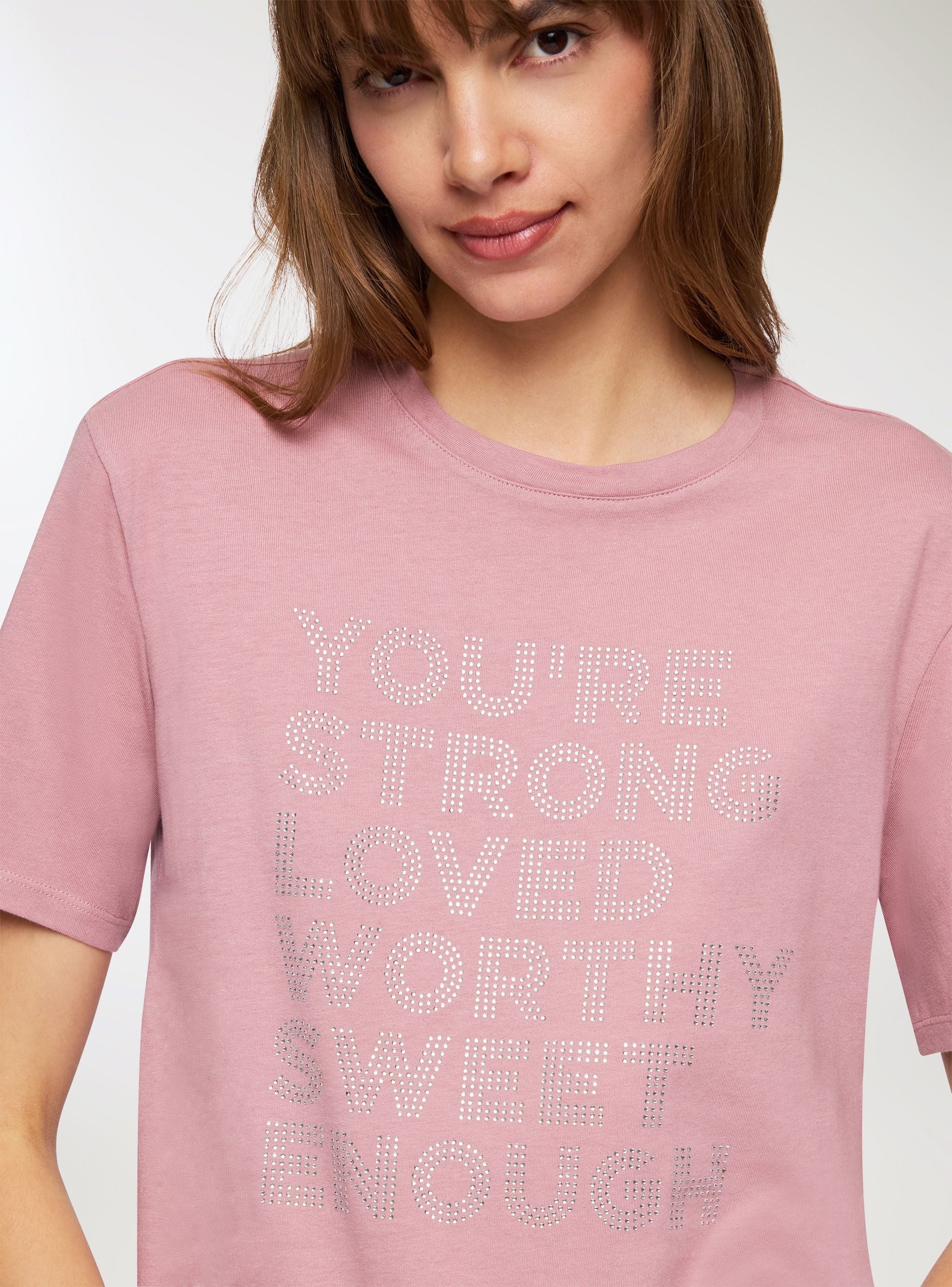 T-shirt ampia scritta luccicante - Image 7