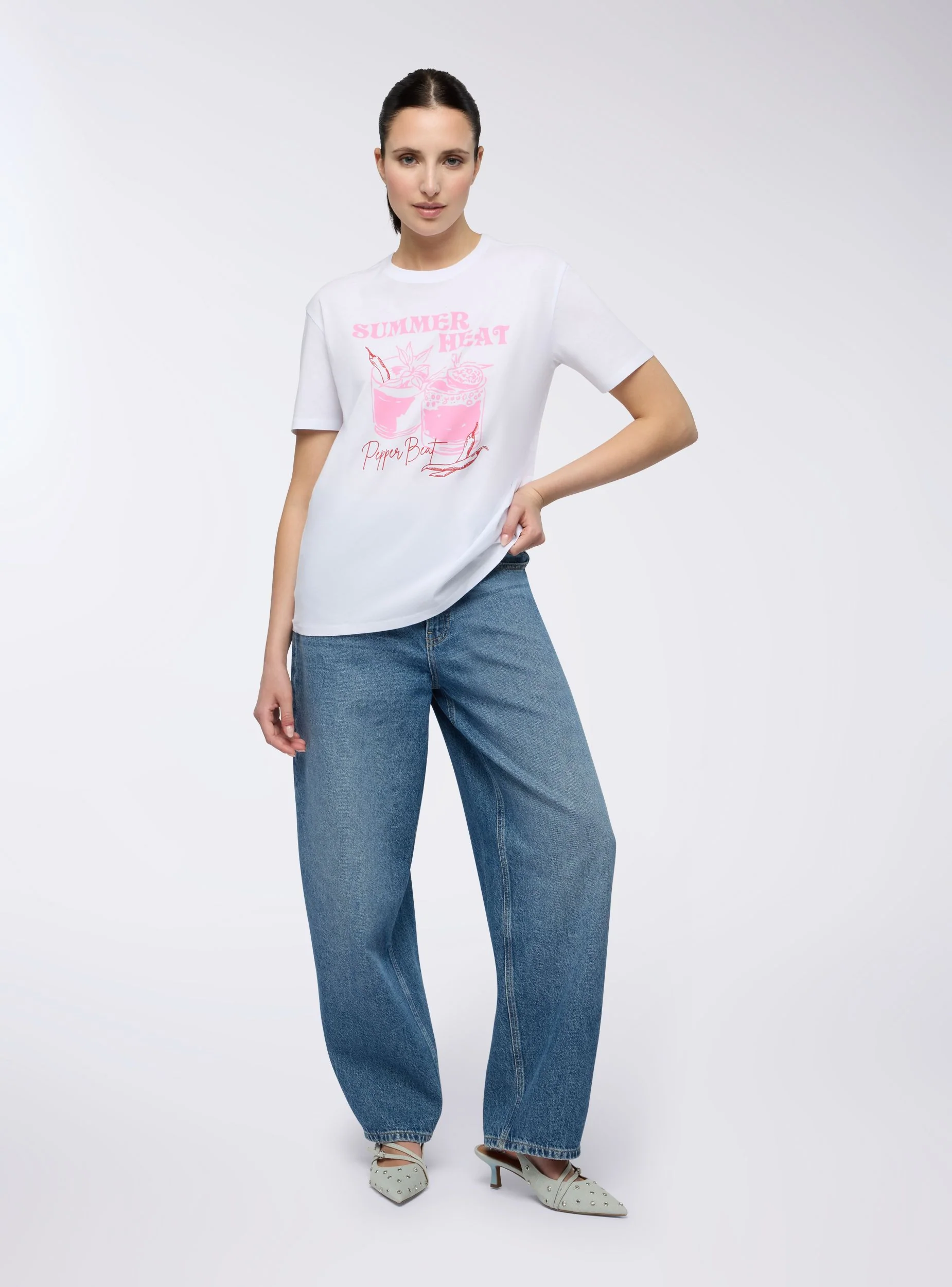 T-shirt ampia stampa cocktail - Image 2