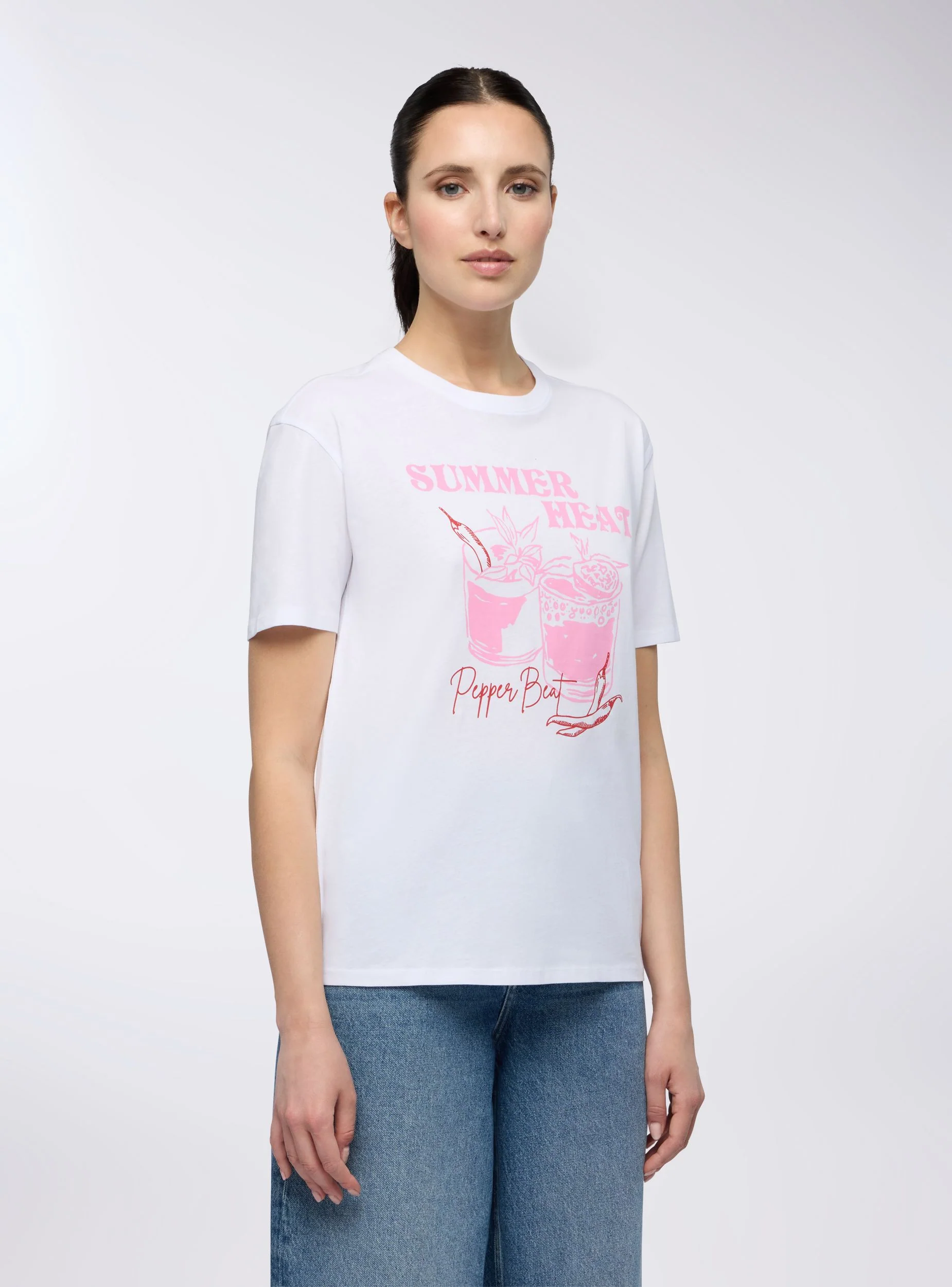 T-shirt ampia stampa cocktail - Image 4