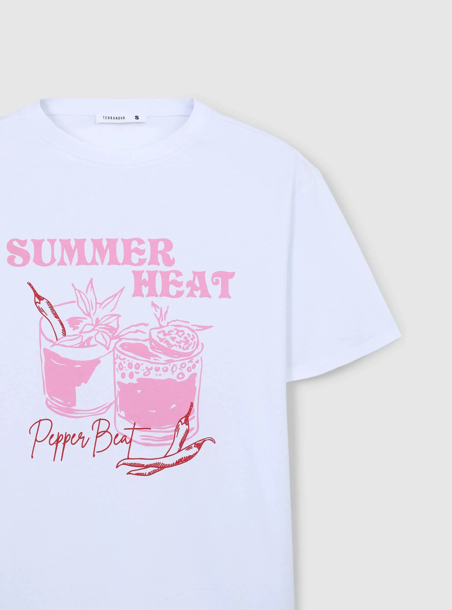 T-shirt ampia stampa cocktail - Image 5