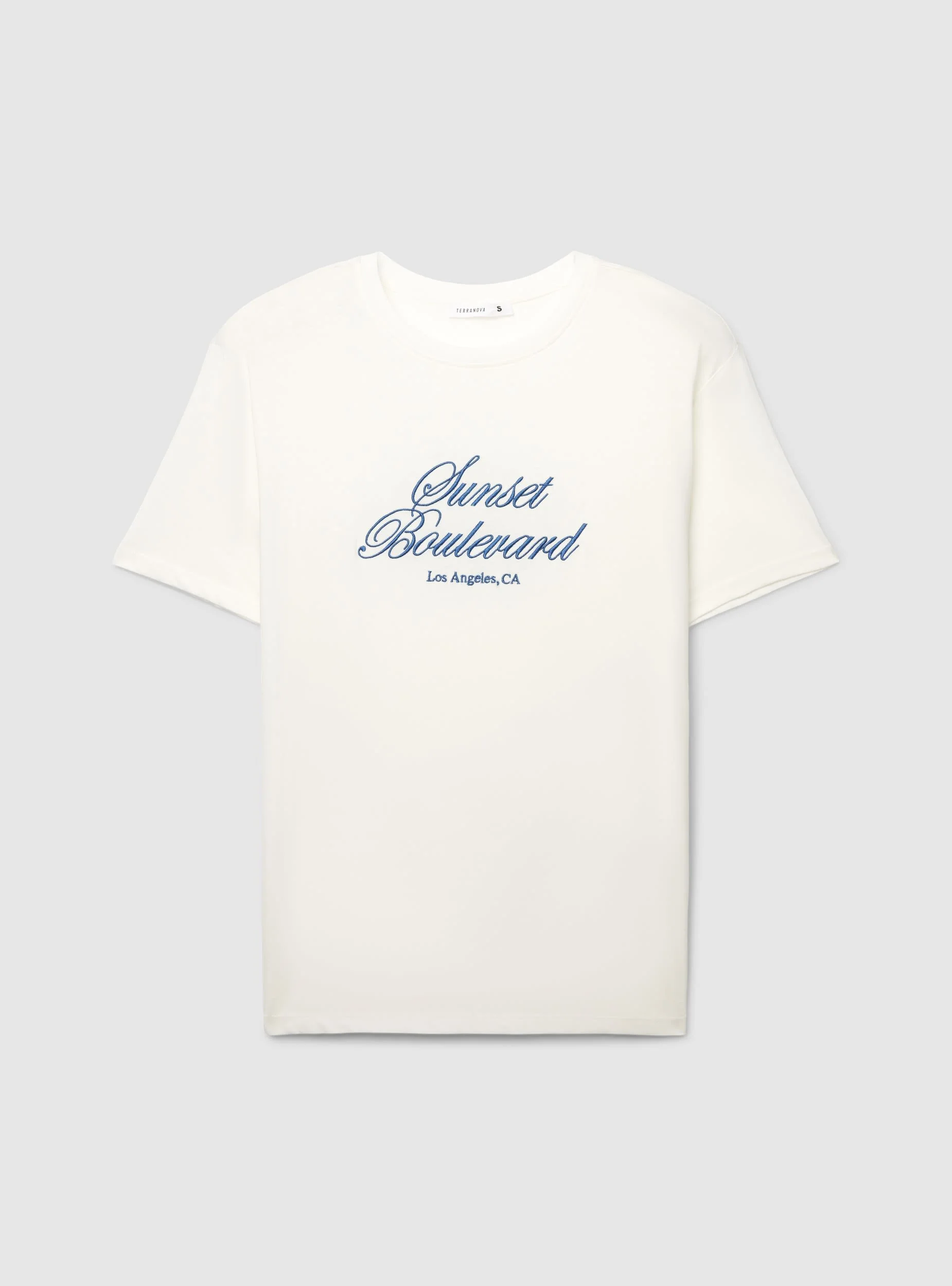 T-shirt ampia stampa college ricamata - Image 5