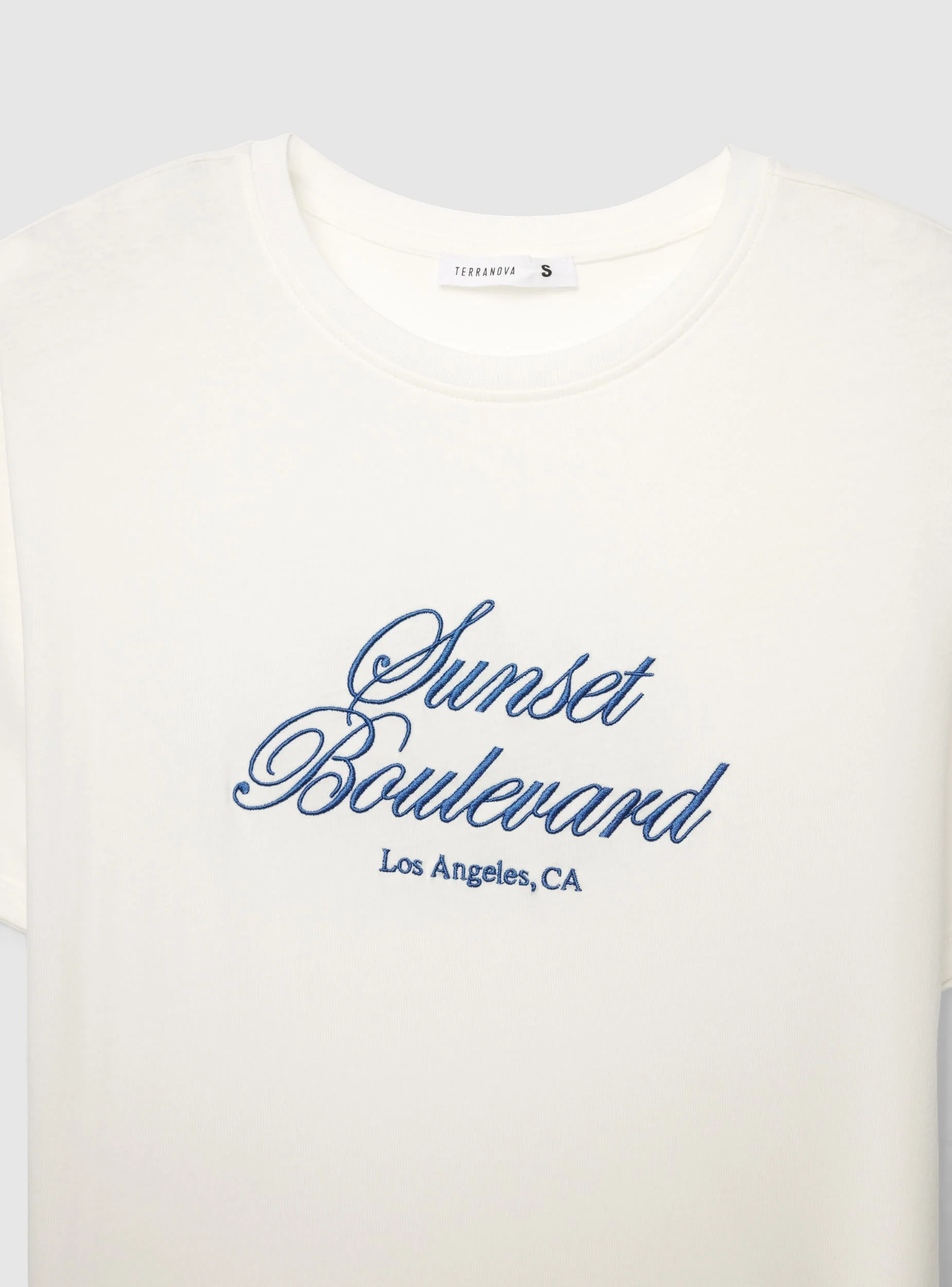 T-shirt ampia stampa college ricamata - Image 6