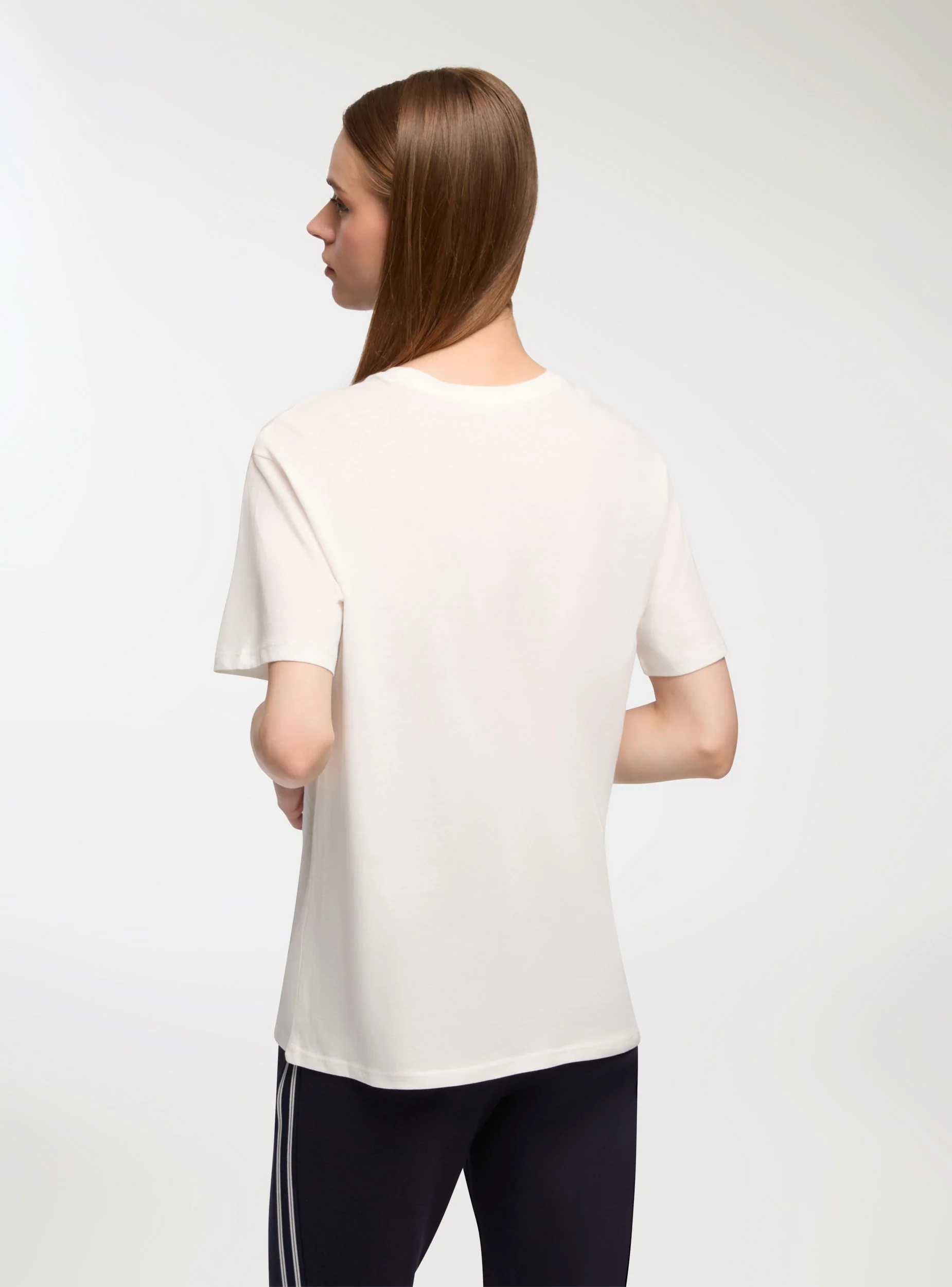 T-shirt ampia stampa college - Image 4