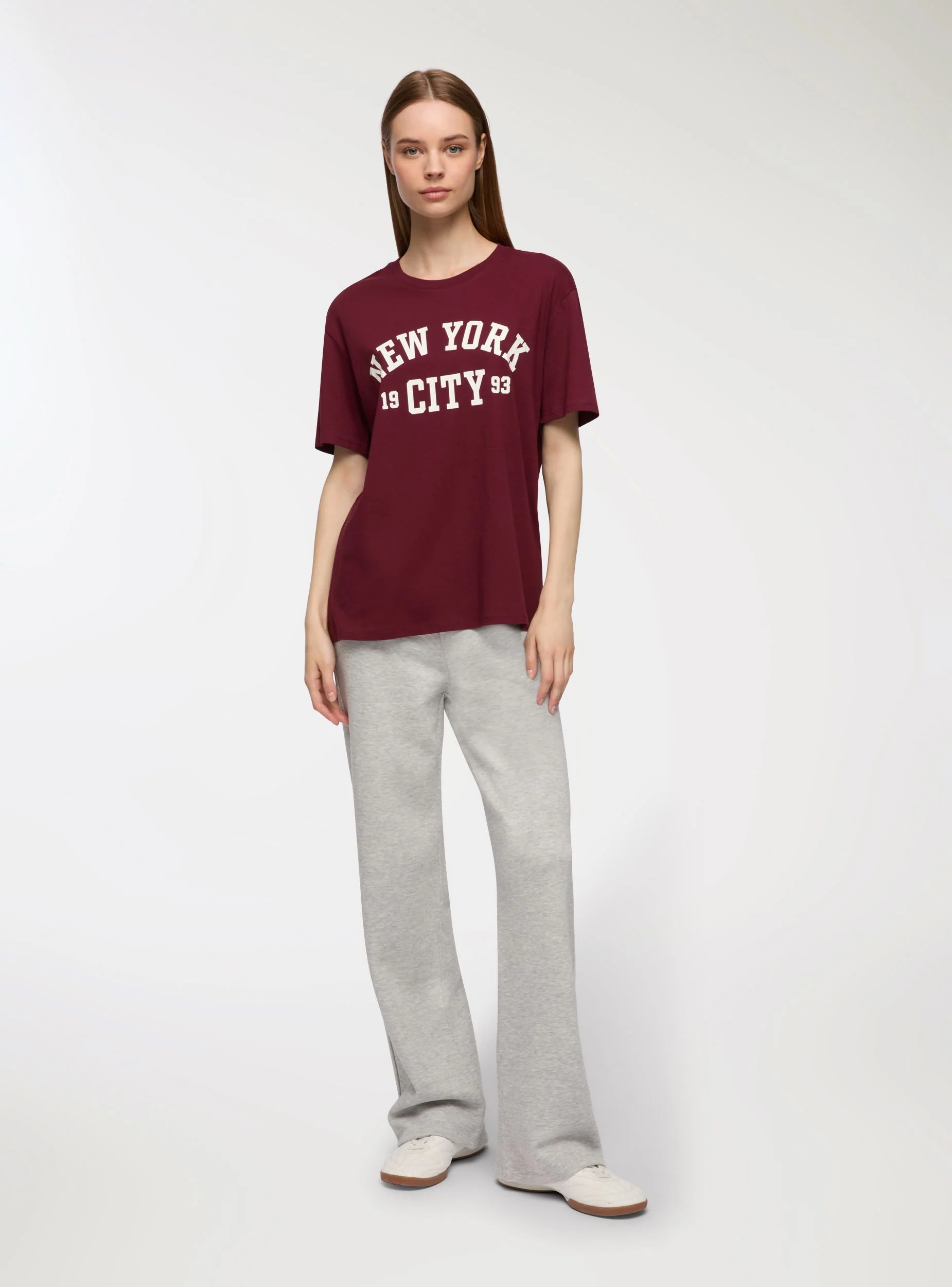 T-shirt ampia stampa college - Image 3