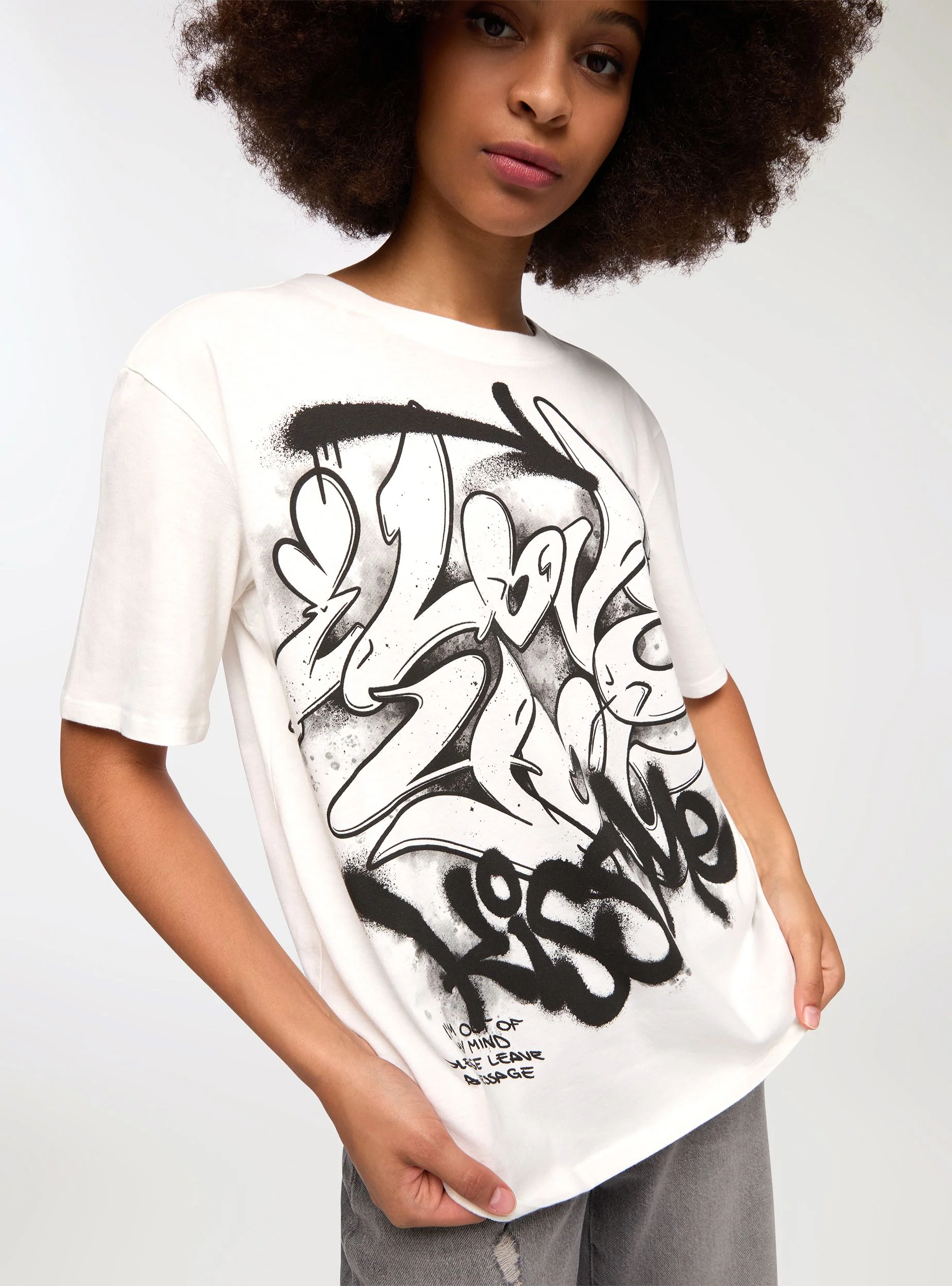 T-shirt ampia stampa graffiti - Image 2