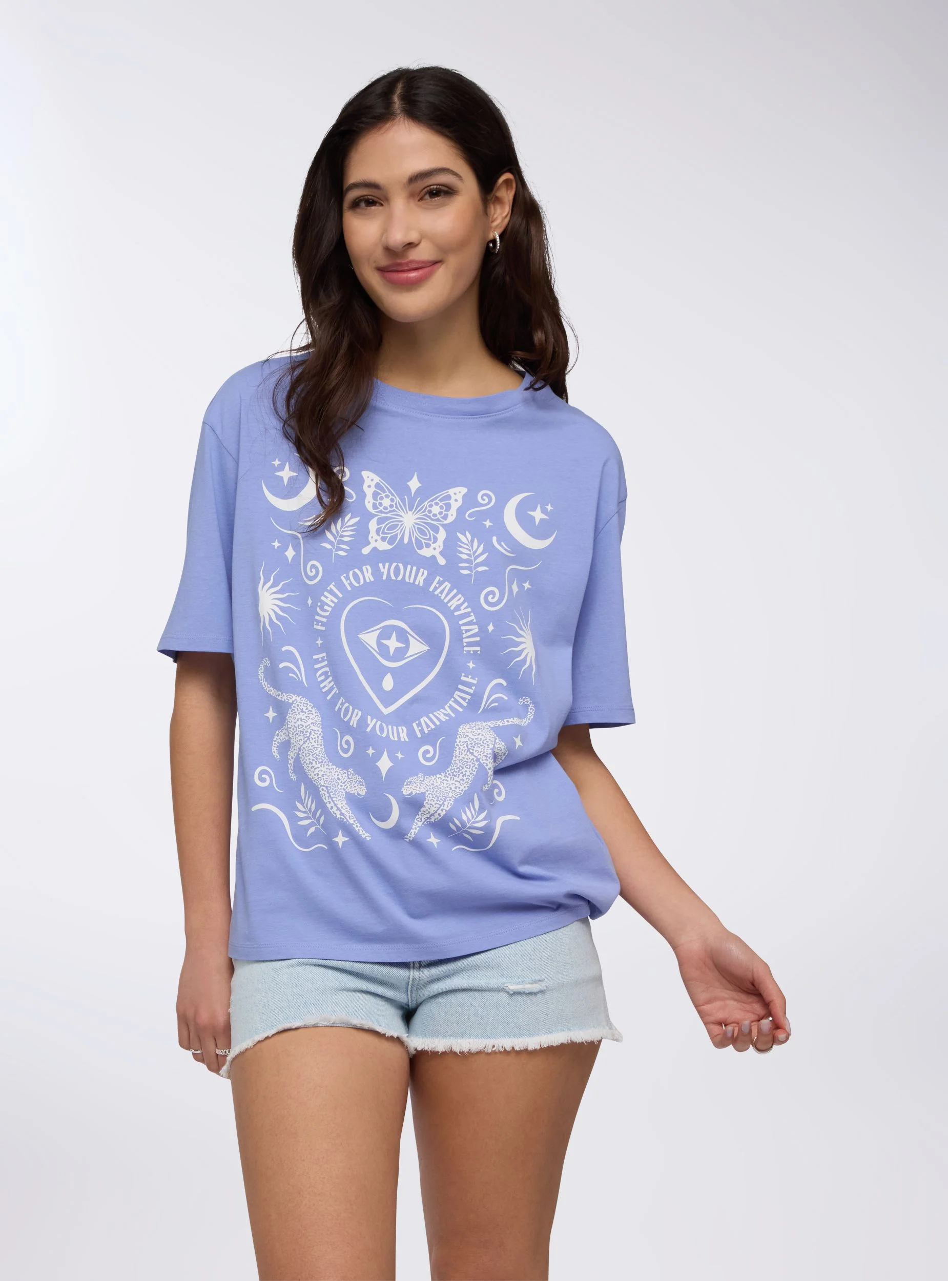 T-shirt ampia stampa in stile mistico - Image 2