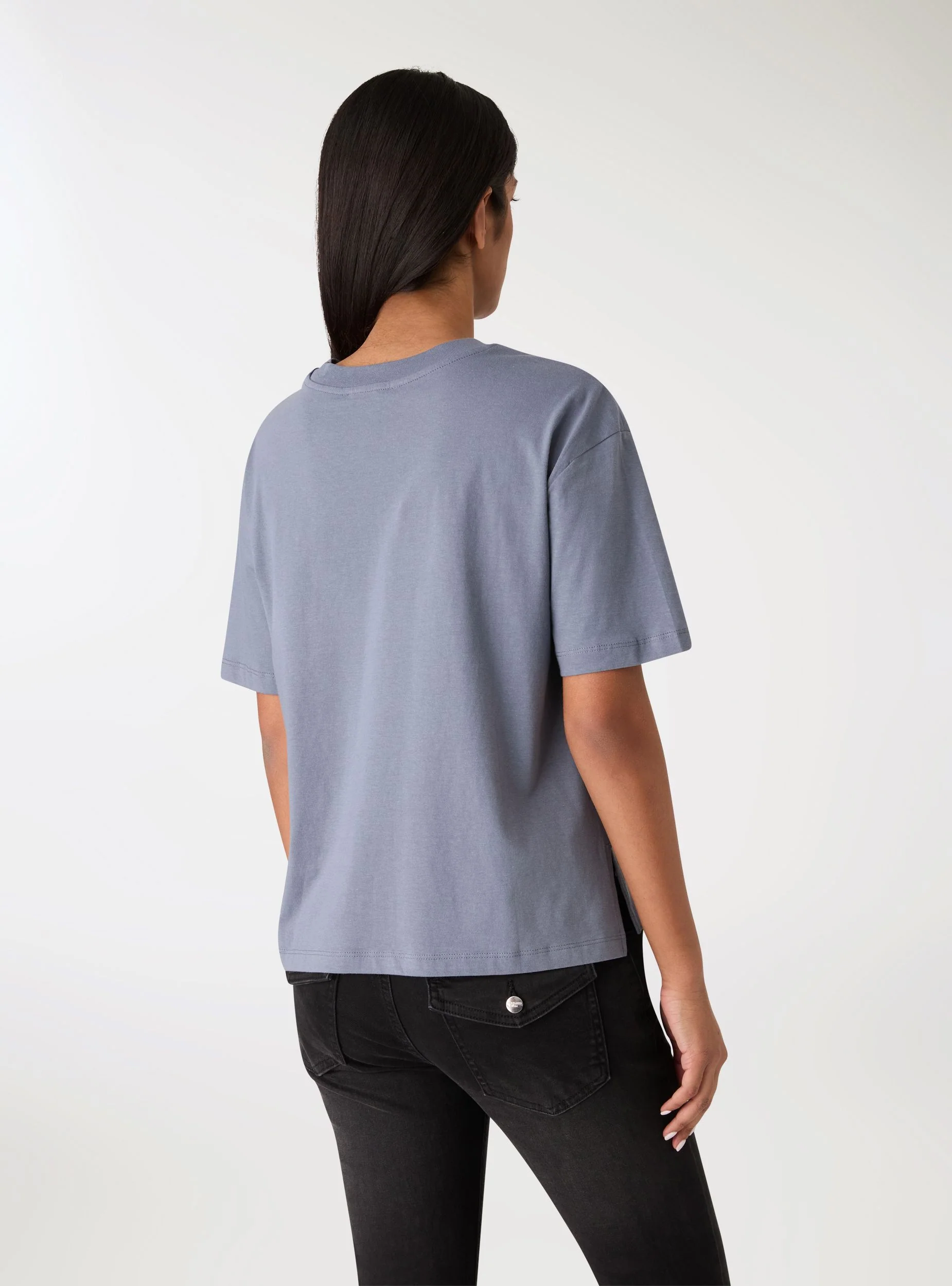 T-shirt ampia tinta unita - Image 3