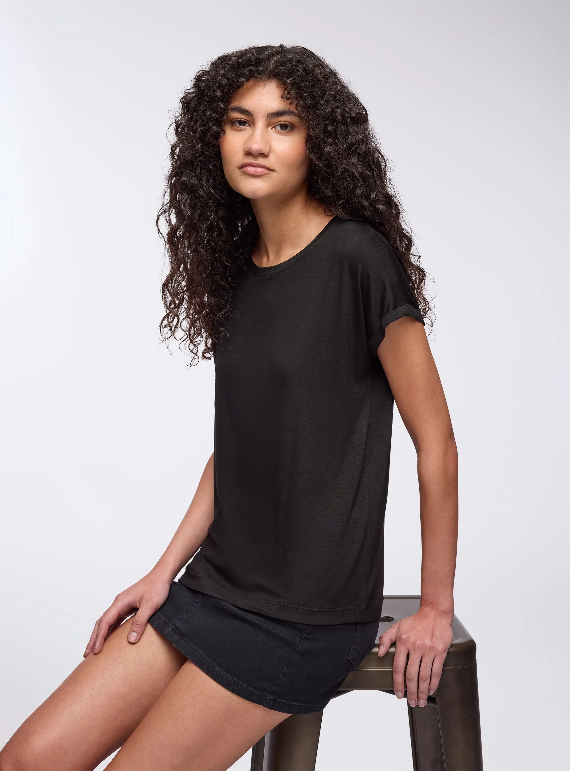 T-shirt ampia tinta unita - Image 2