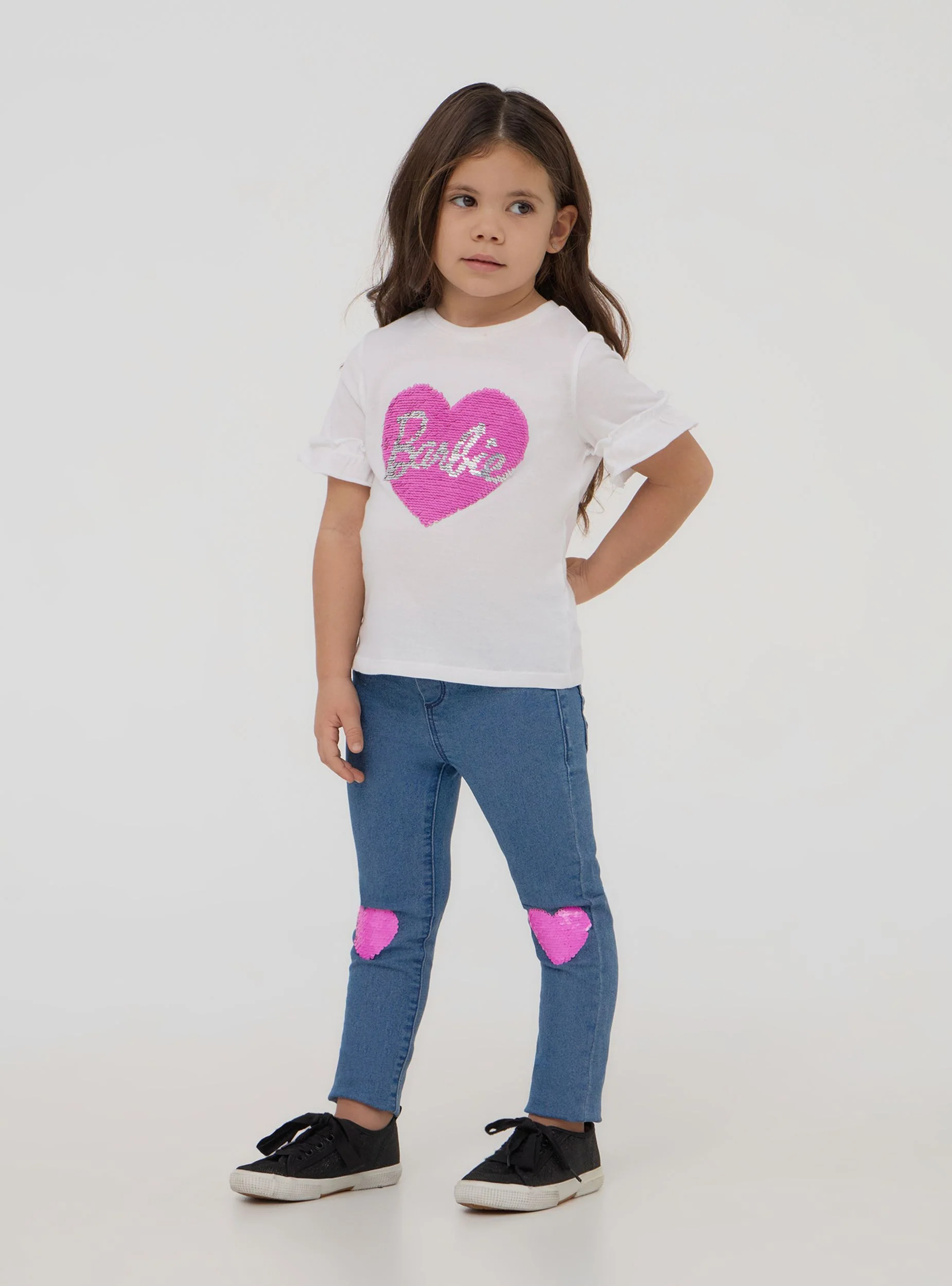 T-shirt Barbie® con cuore di paillettes - Image 3