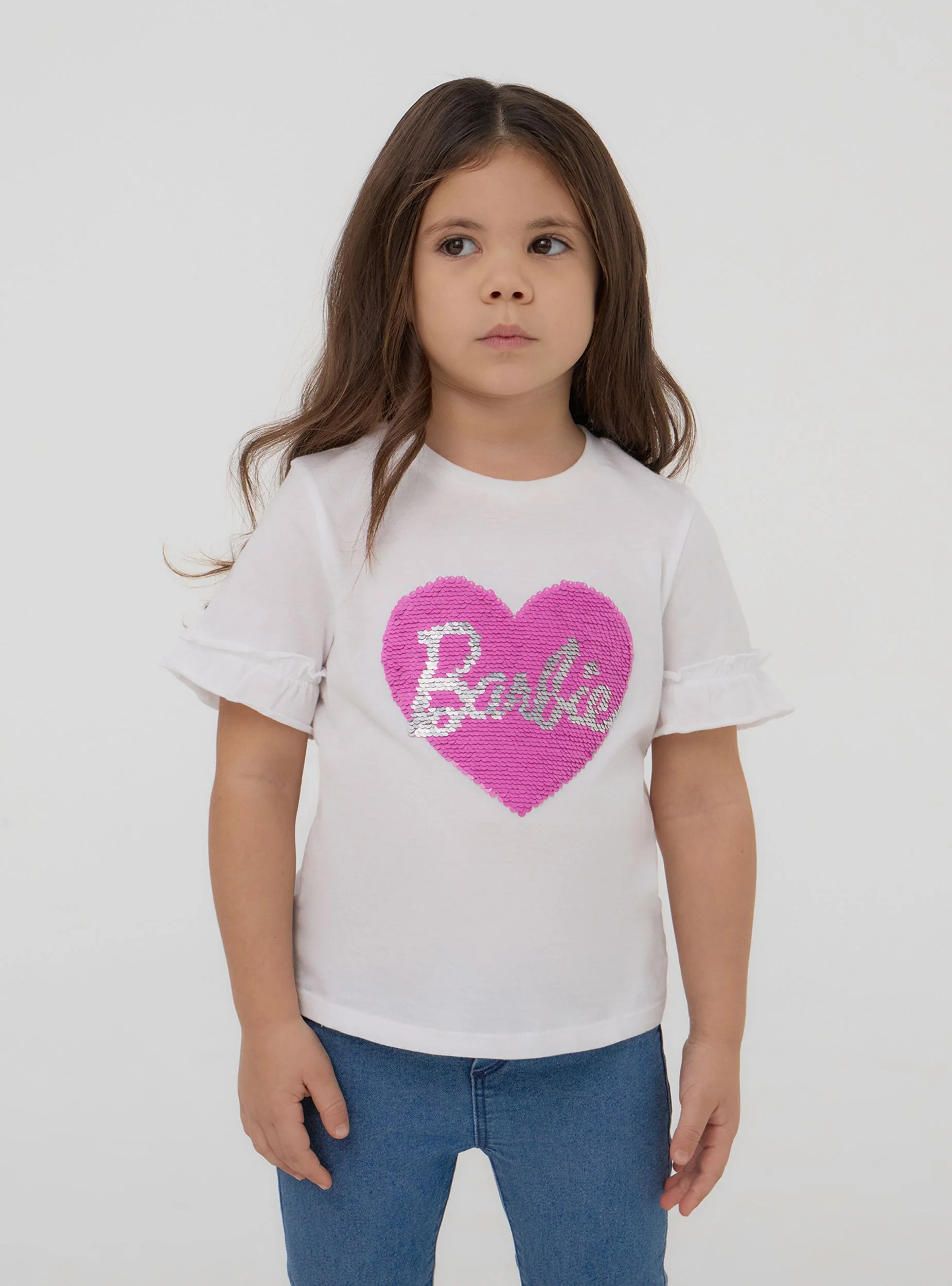 T-shirt Barbie® con cuore di paillettes - Image 4