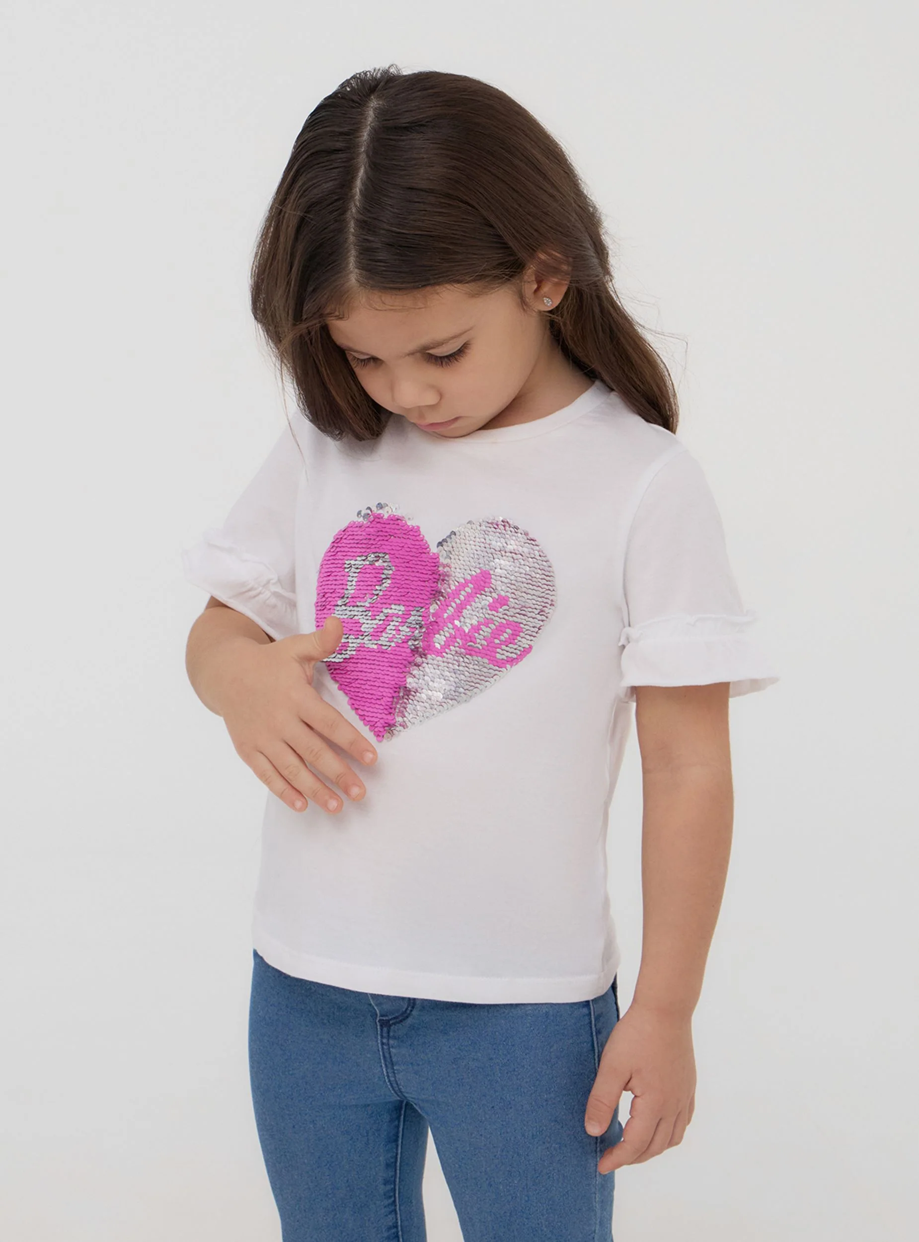 T-shirt Barbie® con cuore di paillettes - Image 8