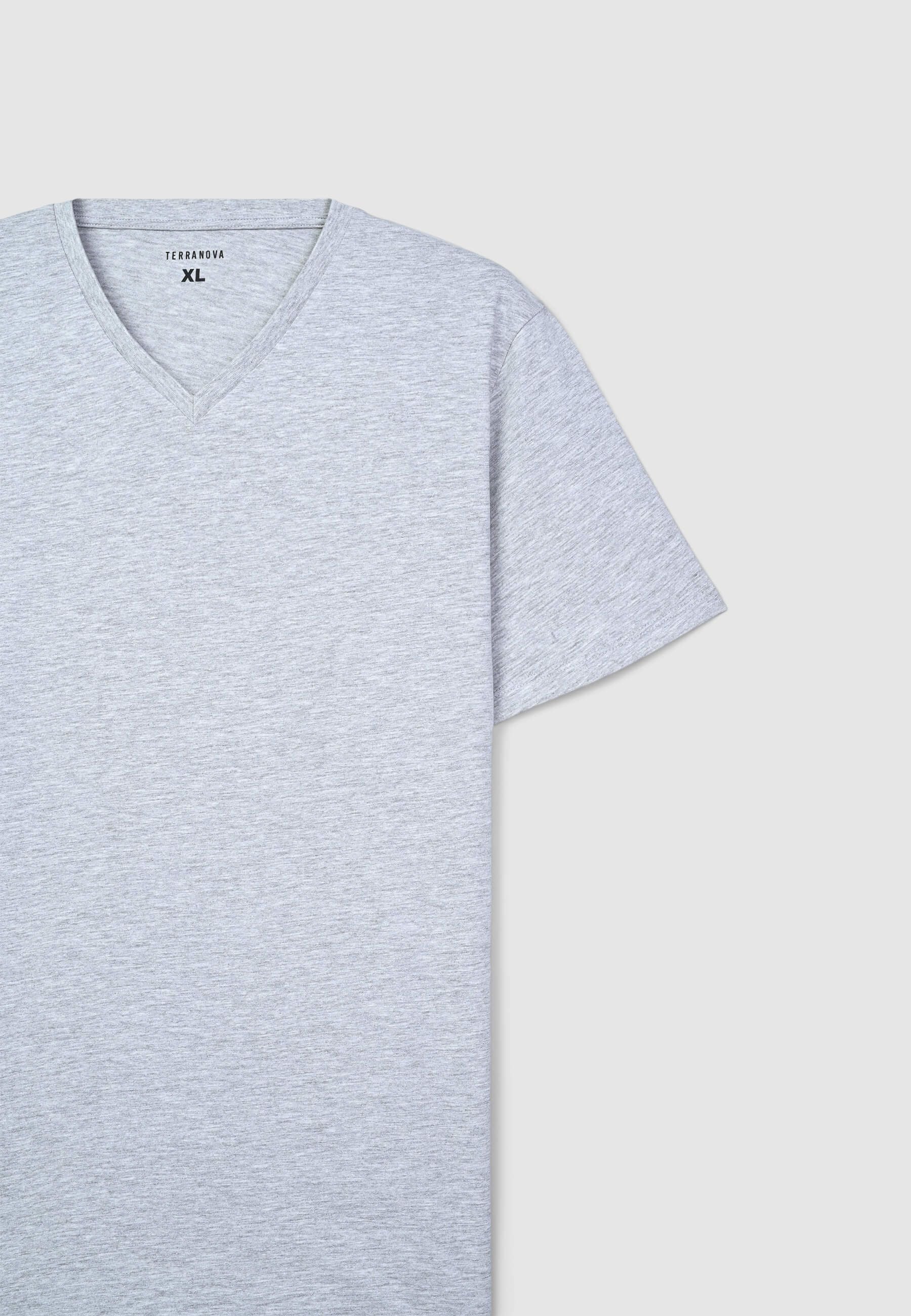 T-shirt basic con scollo a v - Image 4