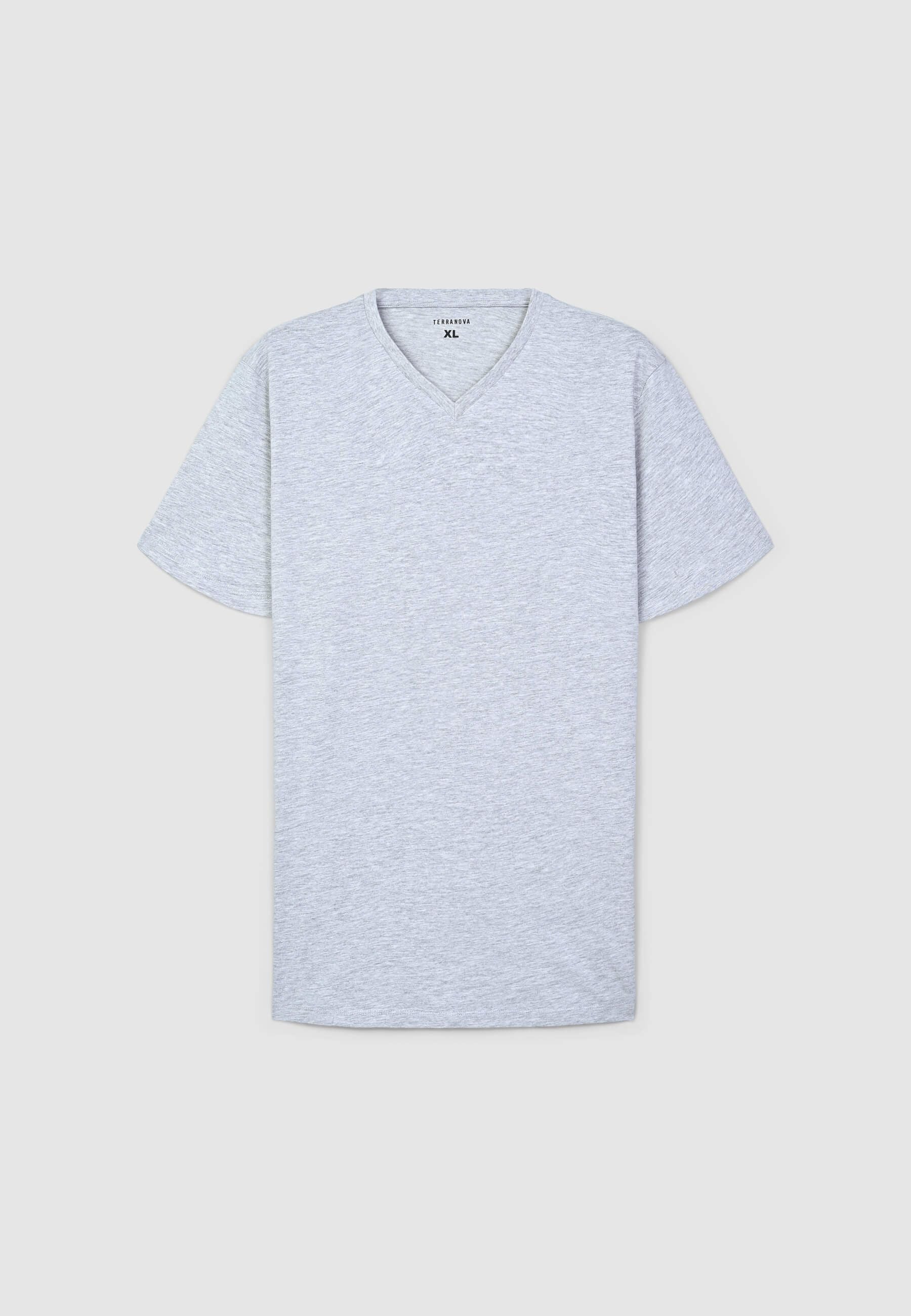T-shirt basic con scollo a v - Image 5