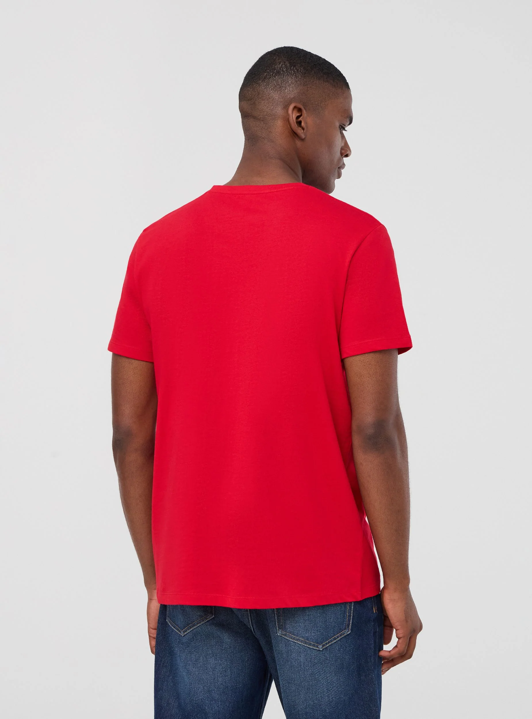 T-shirt basic con scollo a v - Image 3
