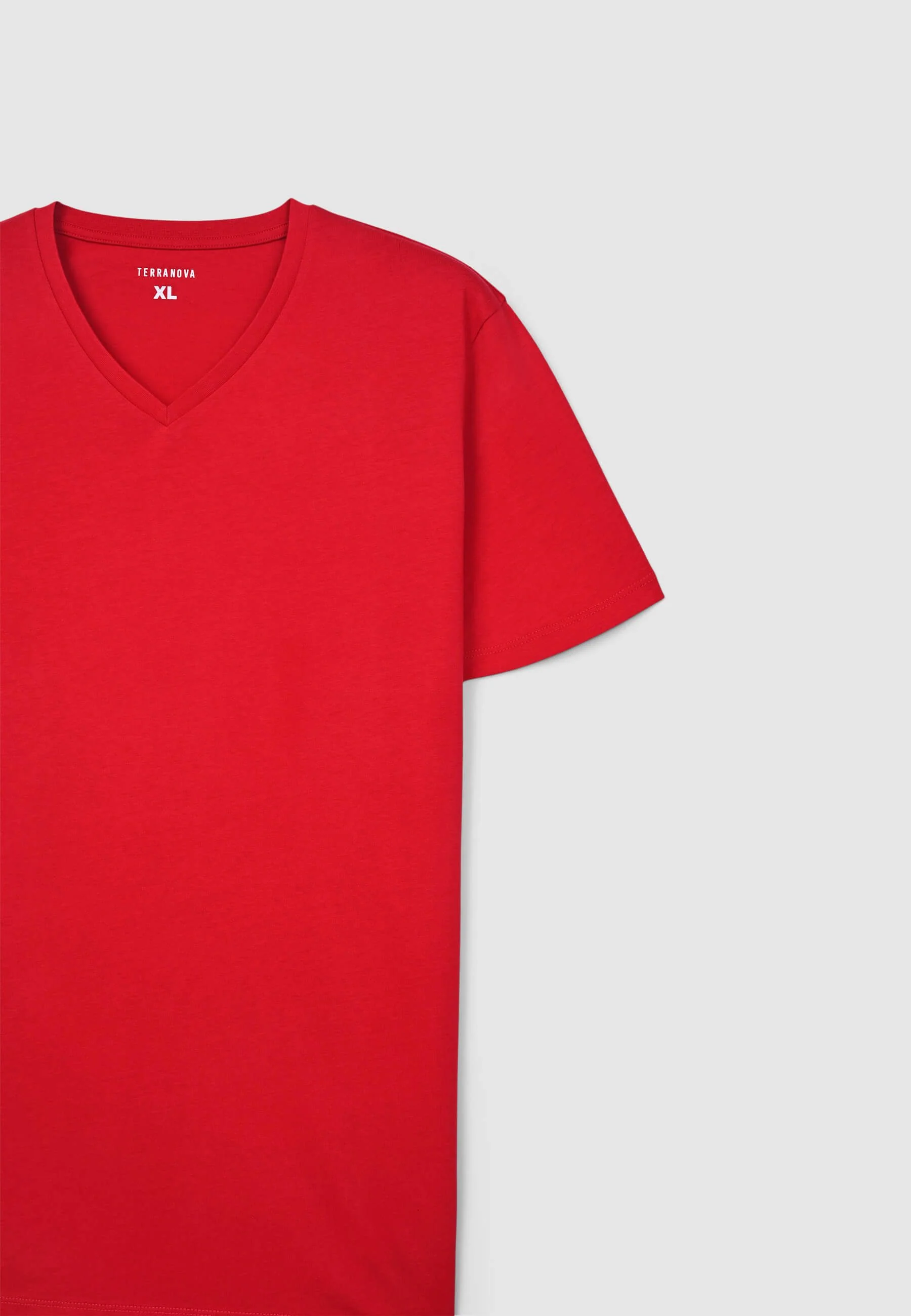 T-shirt basic con scollo a v - Image 5