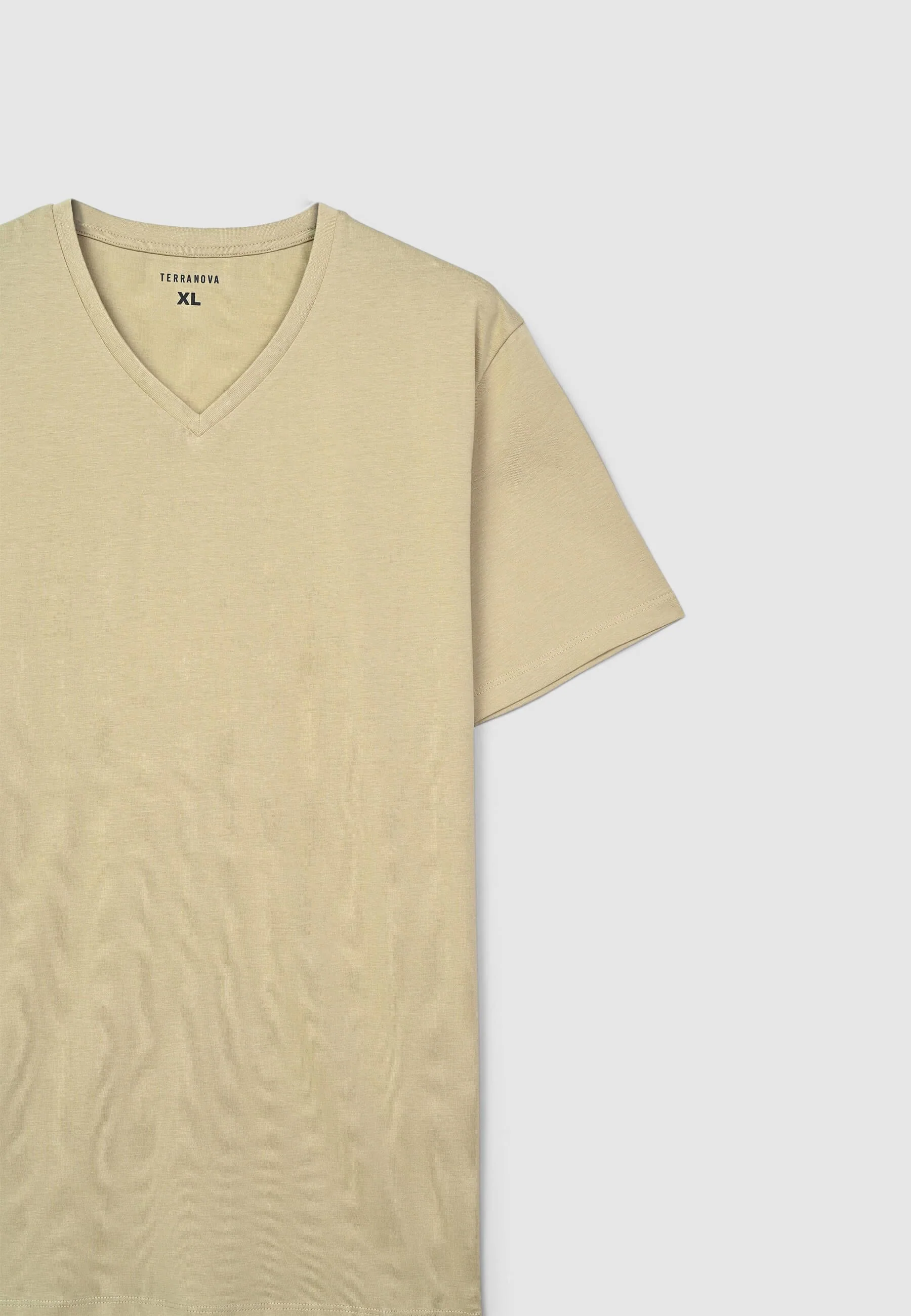 T-shirt basic con scollo a v - Image 4