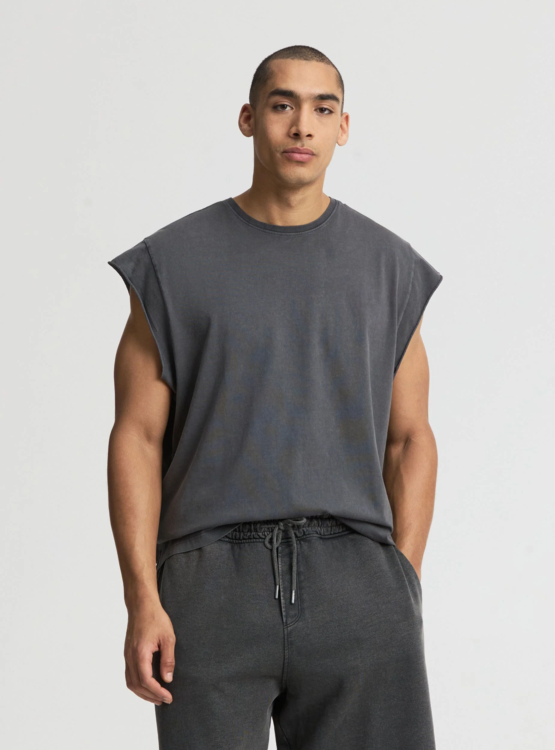 T-shirt boxy a tinta unita con maniche ad aletta - Image 2