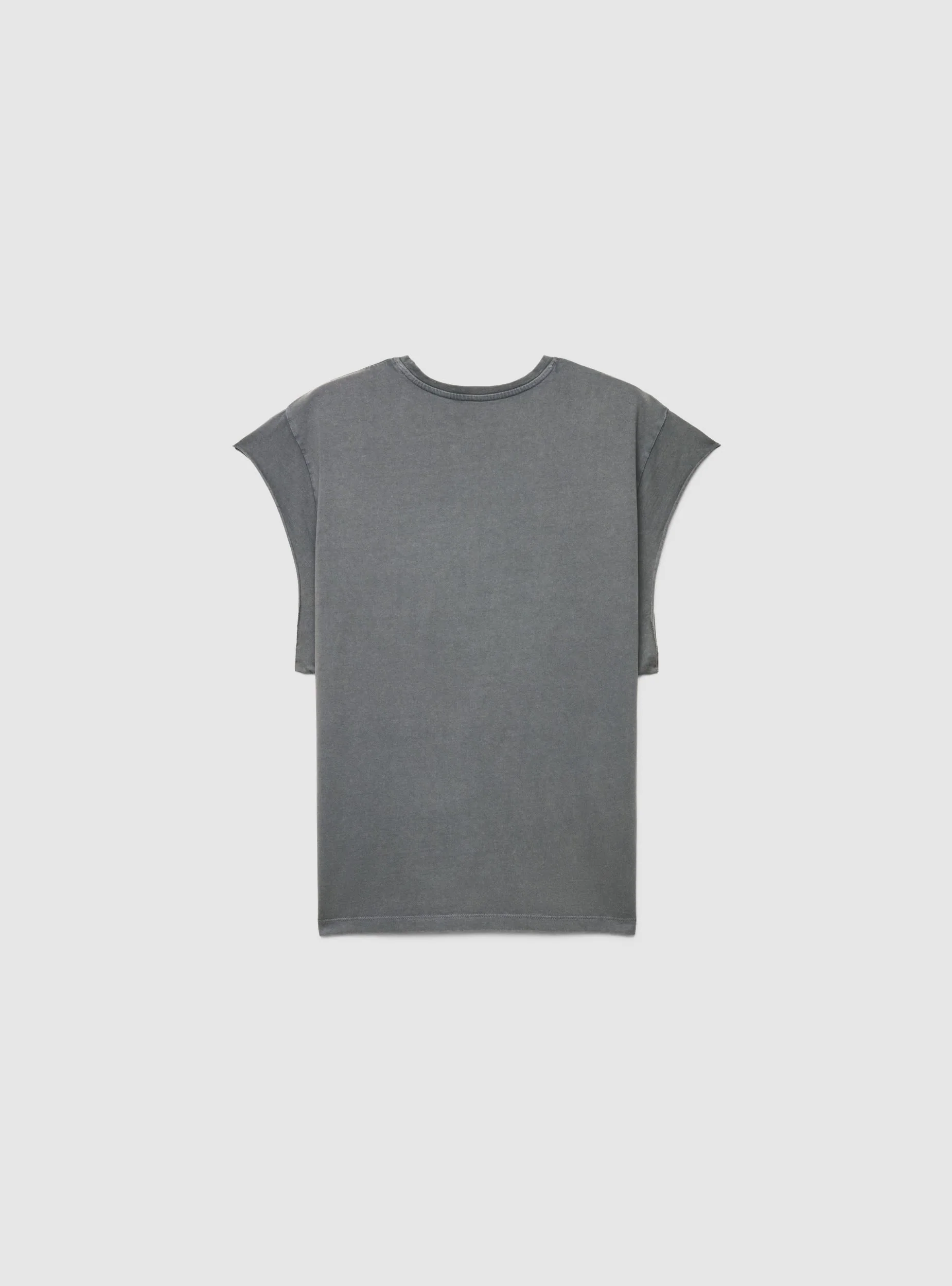 T-shirt boxy a tinta unita con maniche ad aletta - Image 6