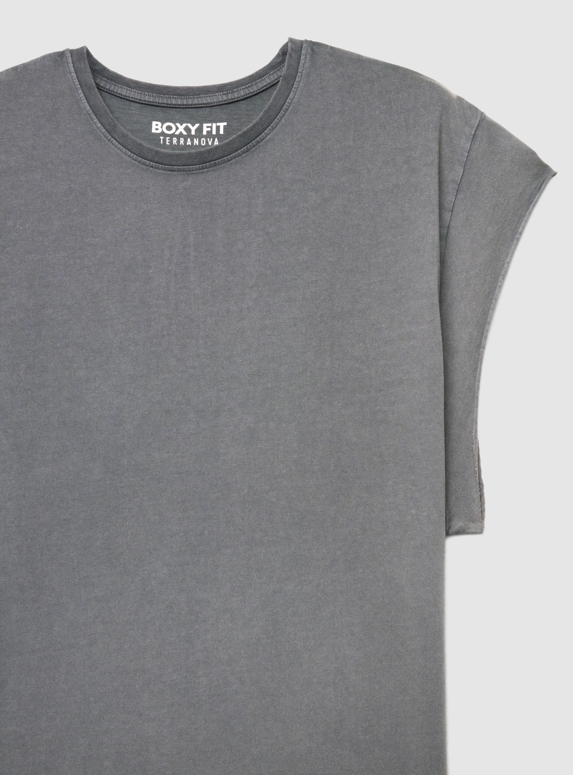 T-shirt boxy a tinta unita con maniche ad aletta - Image 7