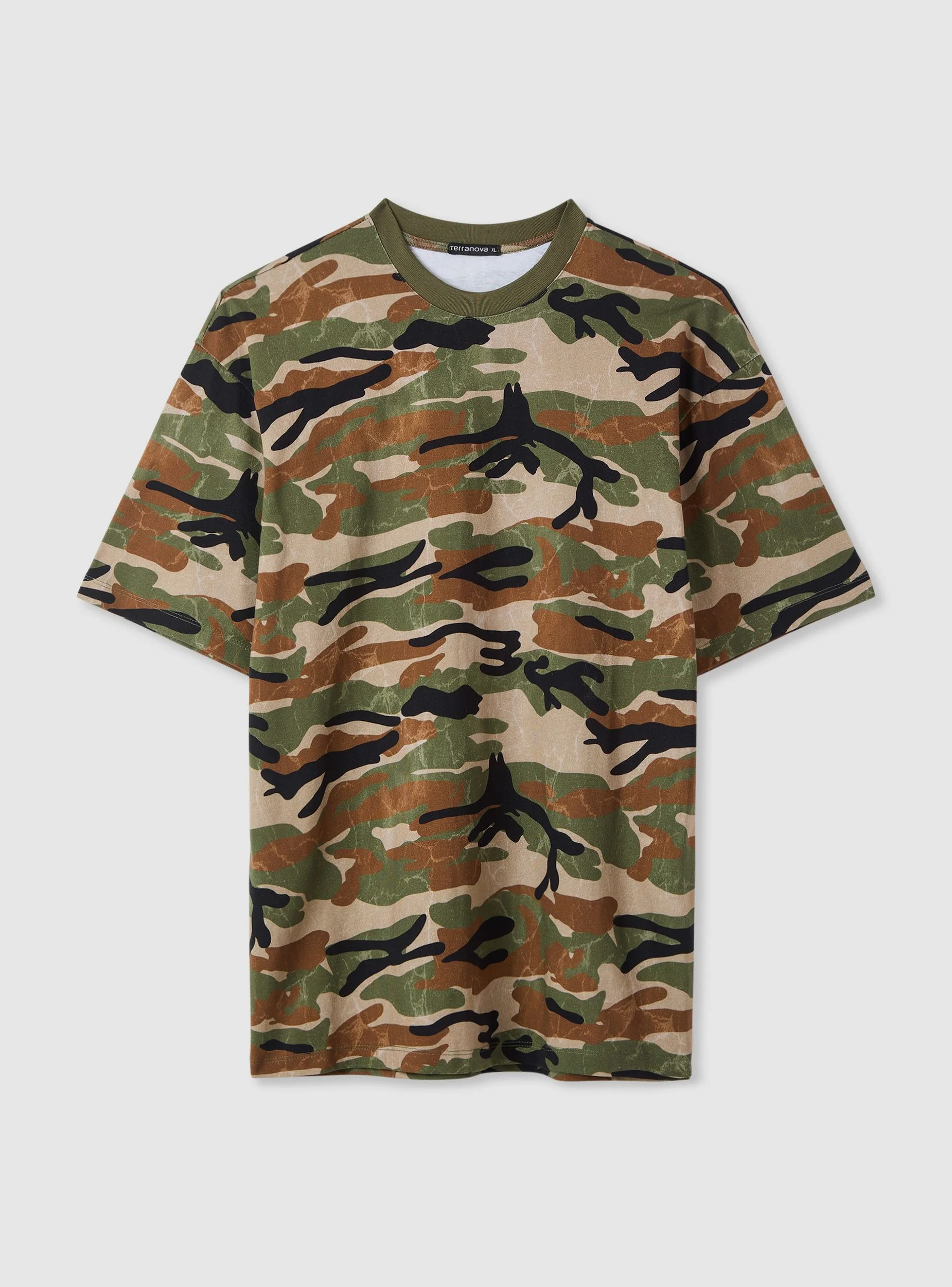 T-shirt boxy con stampa mimetica allover - Image 5
