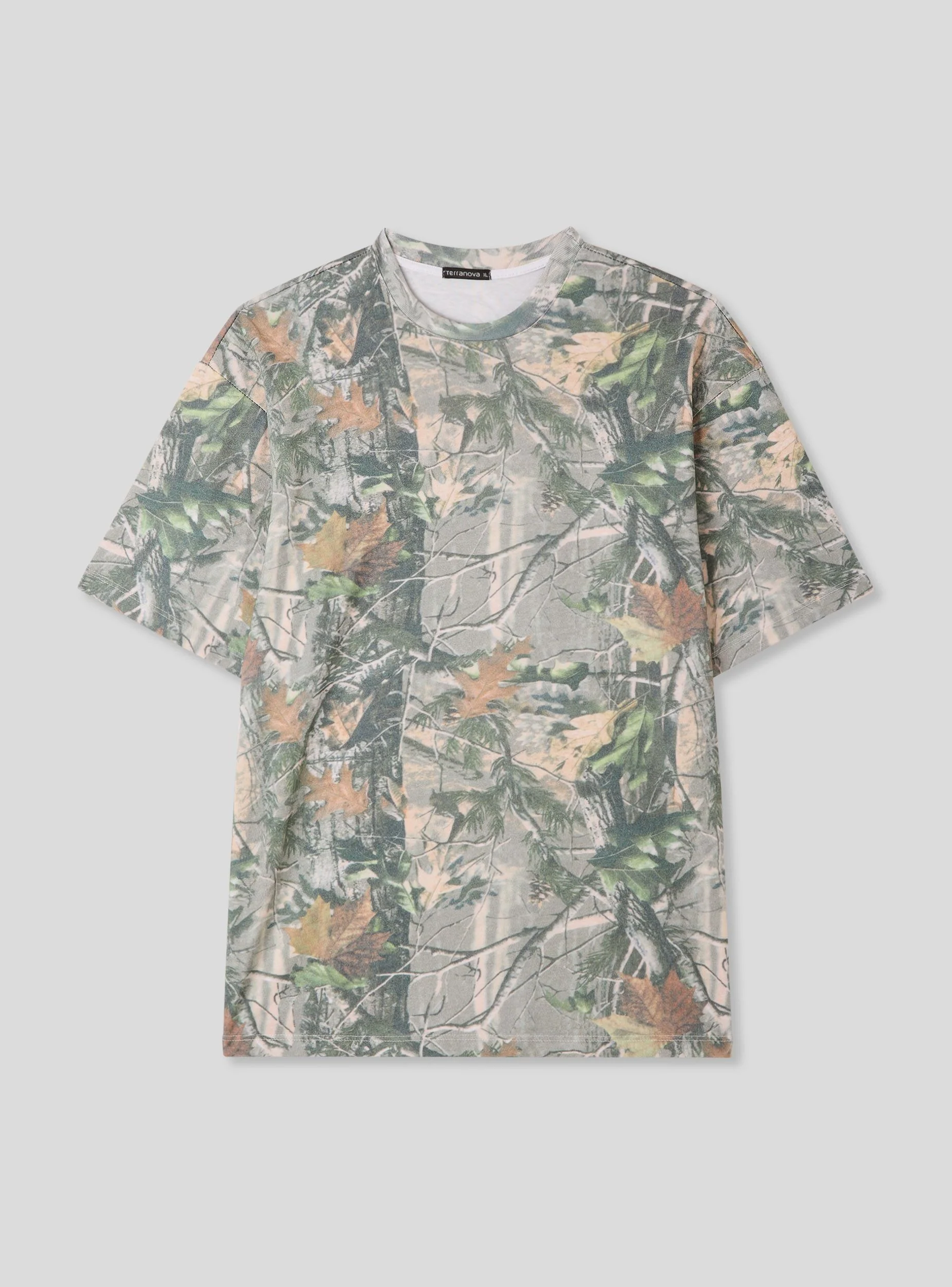 T-shirt boxy fit con stampa foglie - Image 3