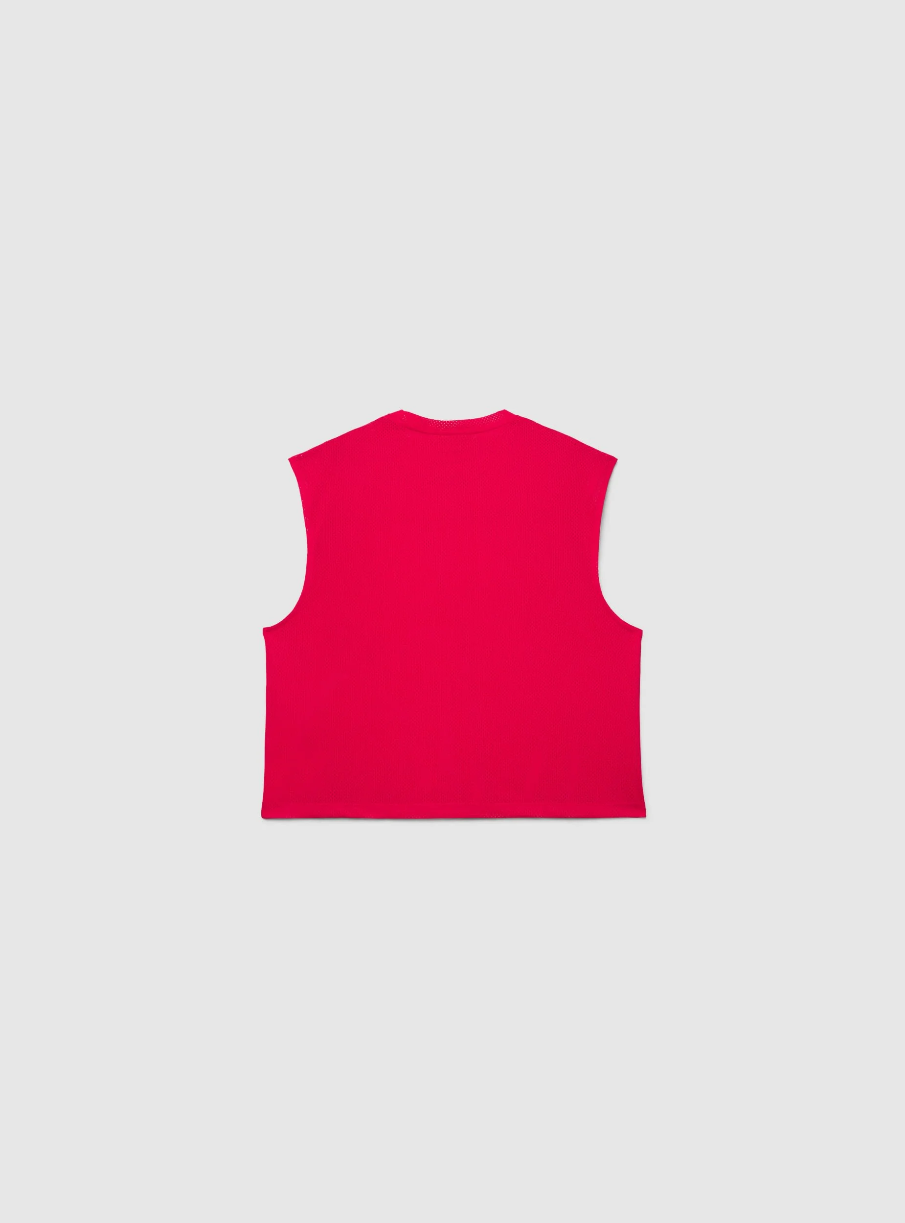 T-shirt boxy smanicata in rete con stampa college - Image 6