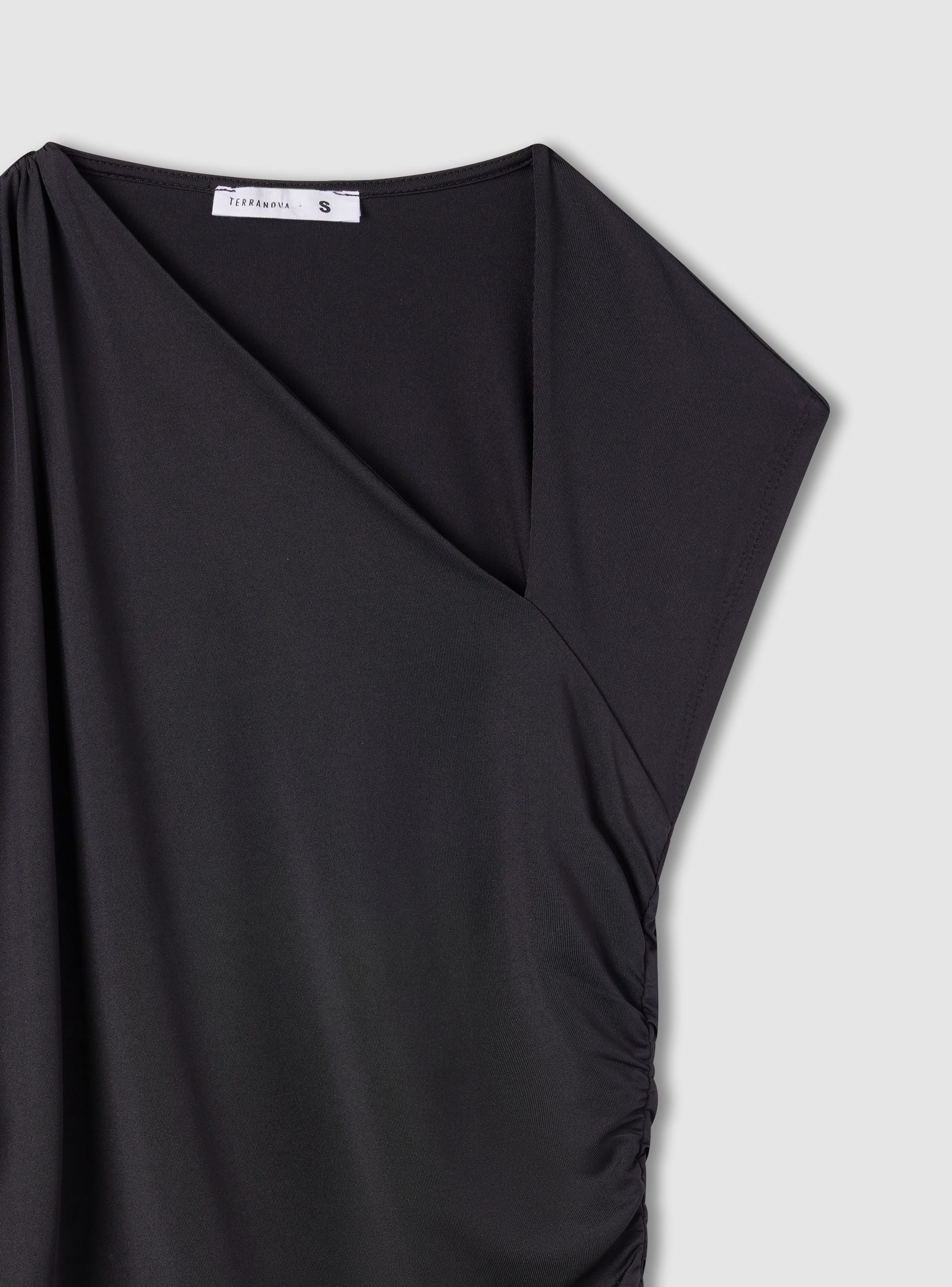 T-shirt collo asimmetrico con arricciature - Image 5