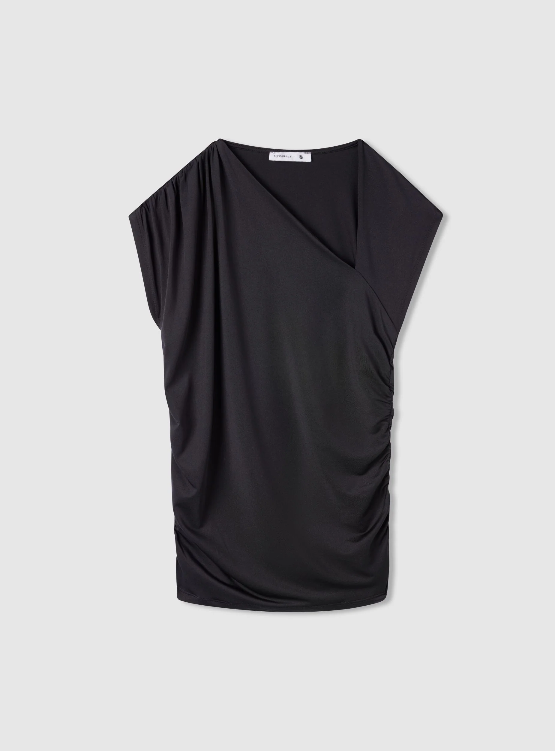 T-shirt collo asimmetrico con arricciature - Image 6